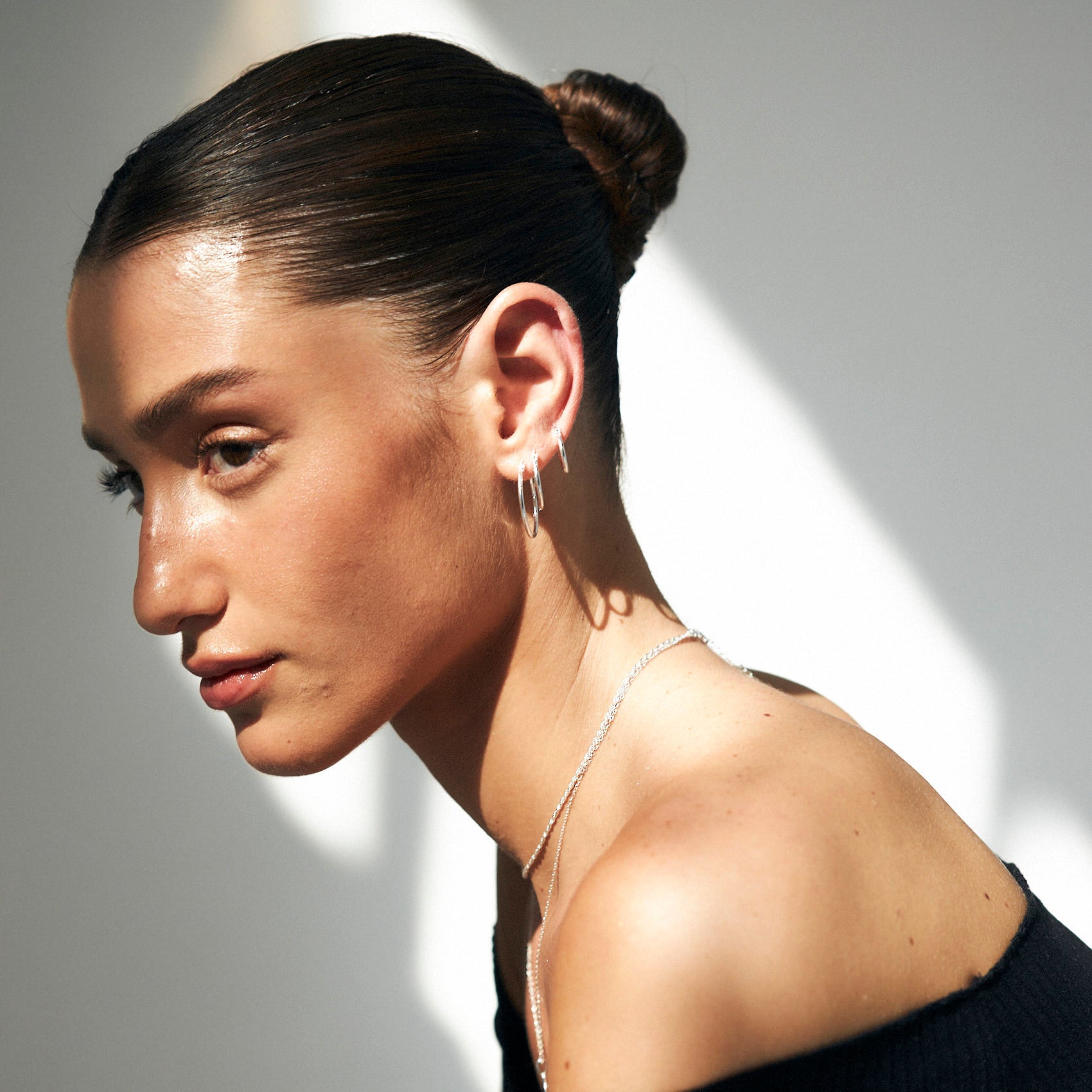 עגילי חישוק רומי (S) כסף 925