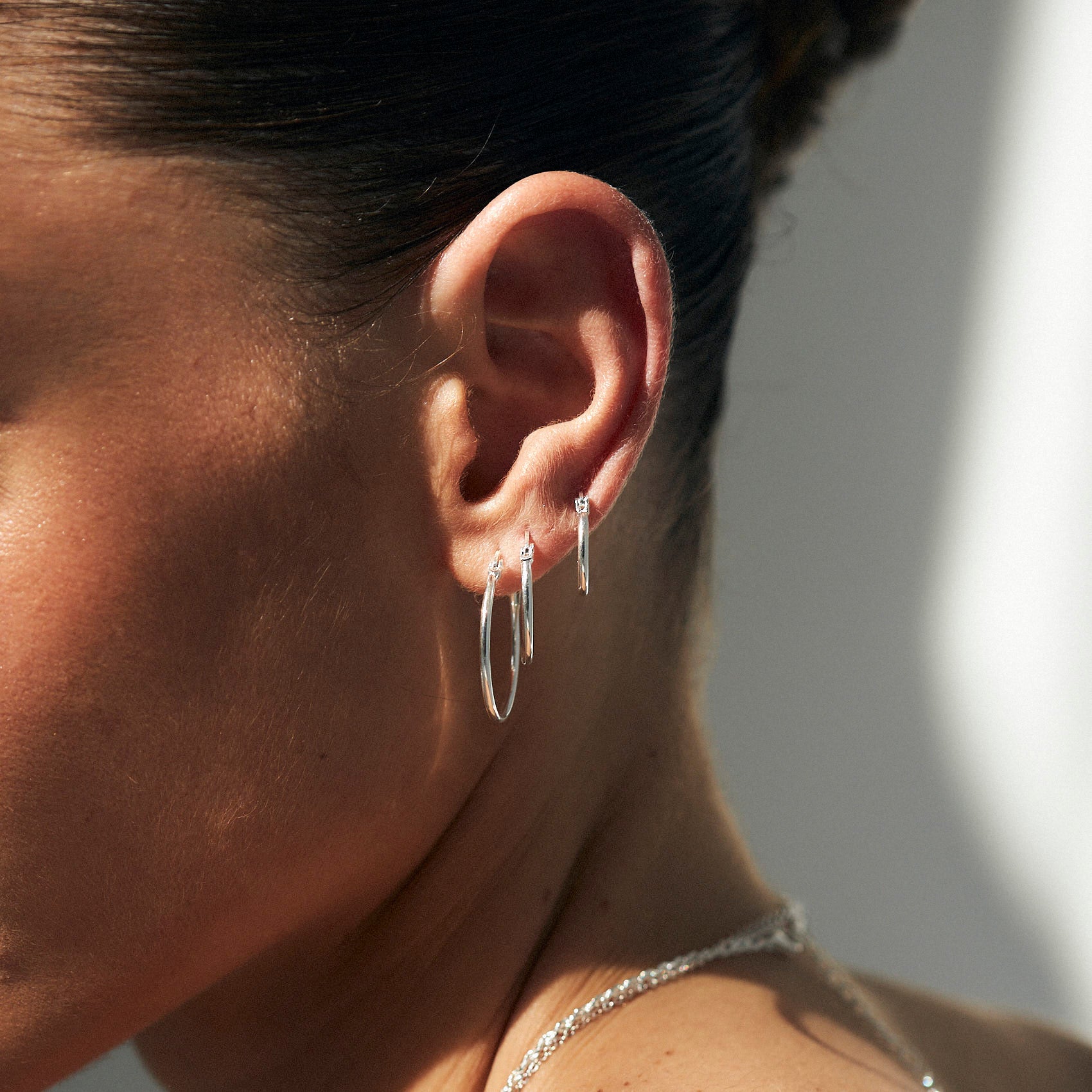 עגילי חישוק רומי (M) כסף 925