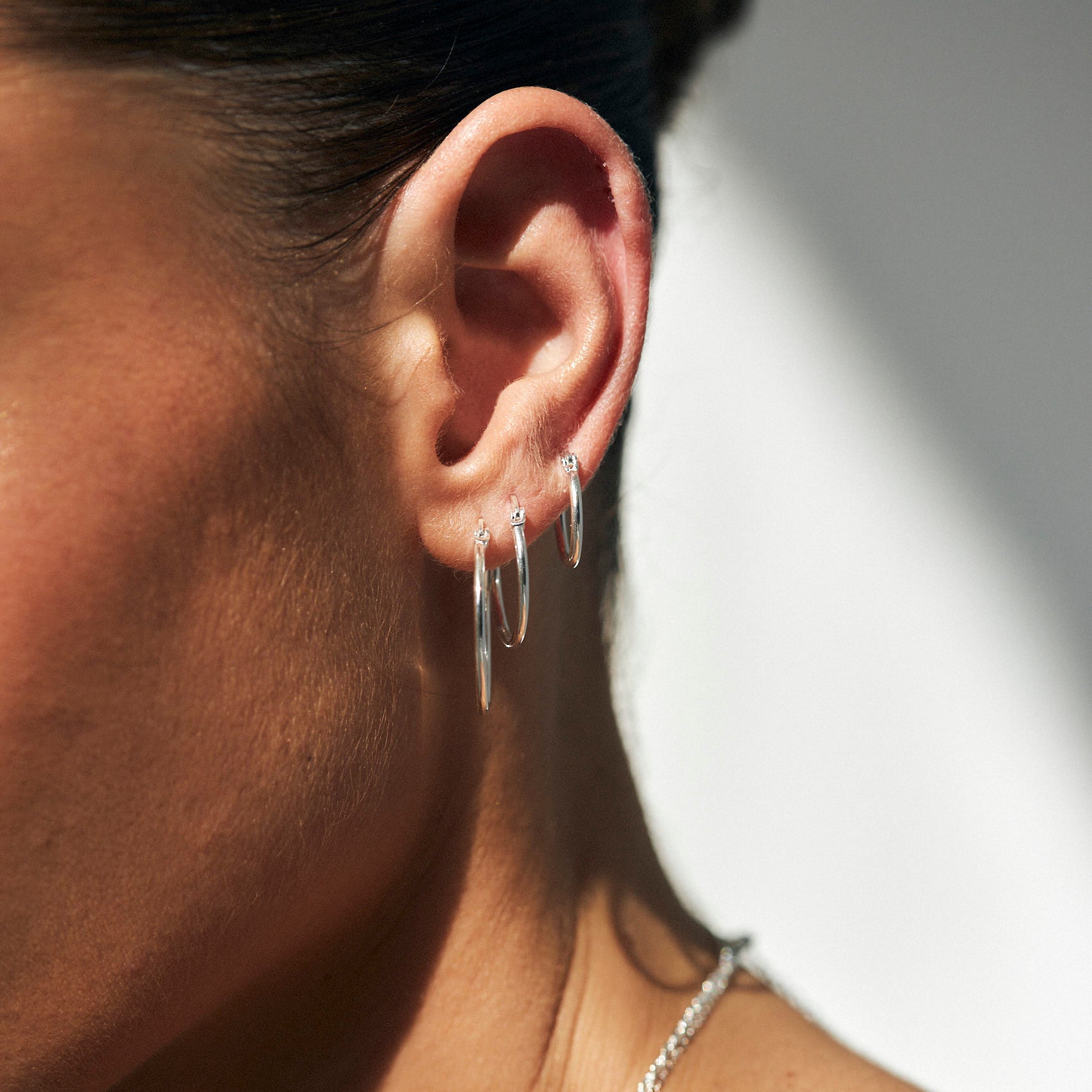 עגילי חישוק רומי (M) כסף 925