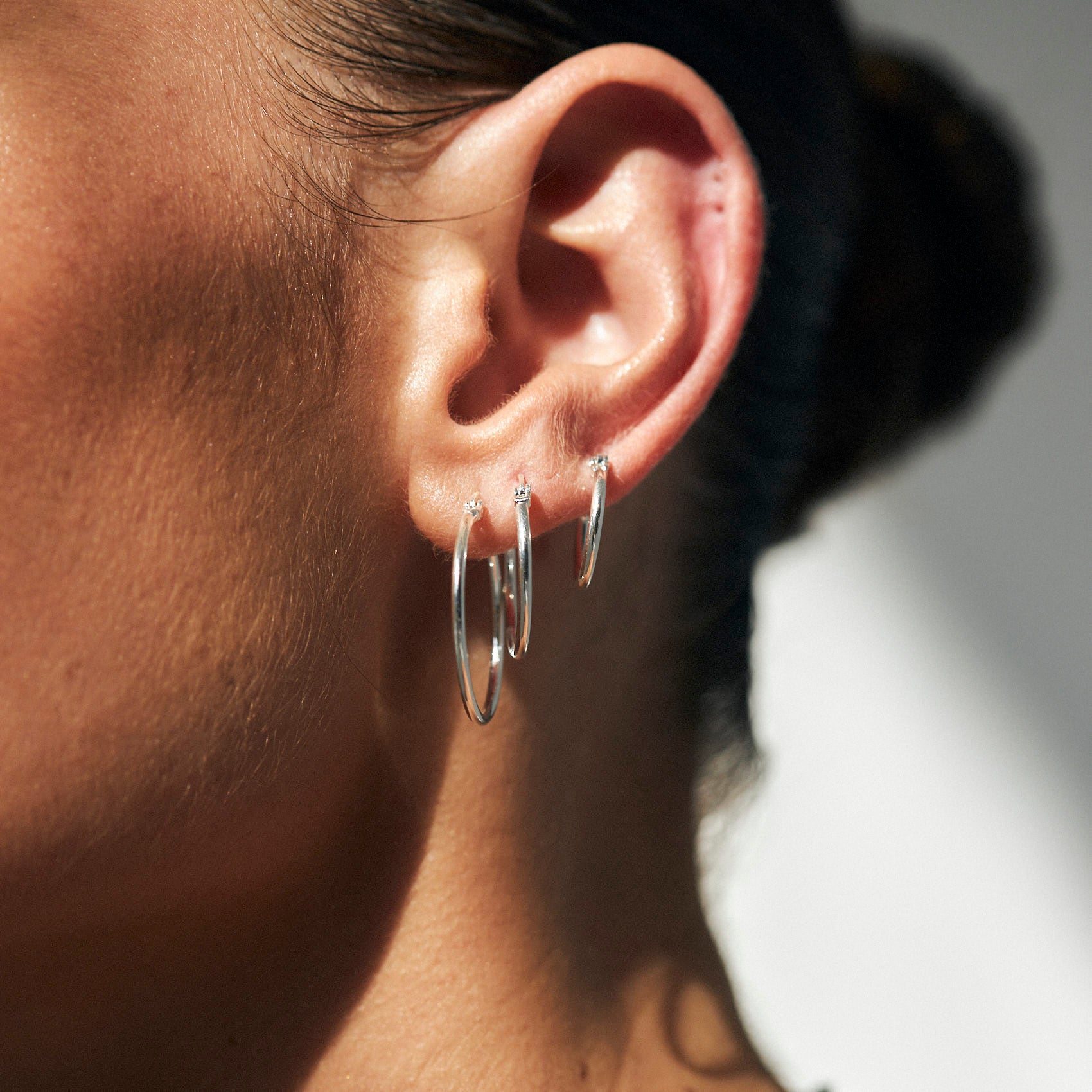 עגילי חישוק רומי (S) כסף 925