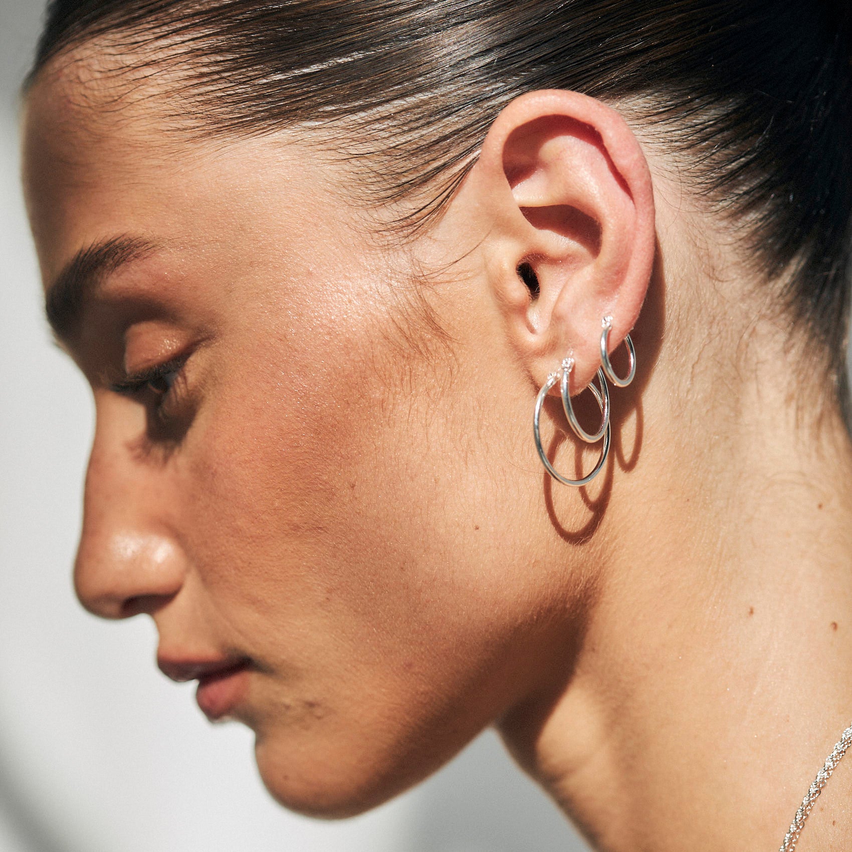 עגילי חישוק רומי (S) כסף 925