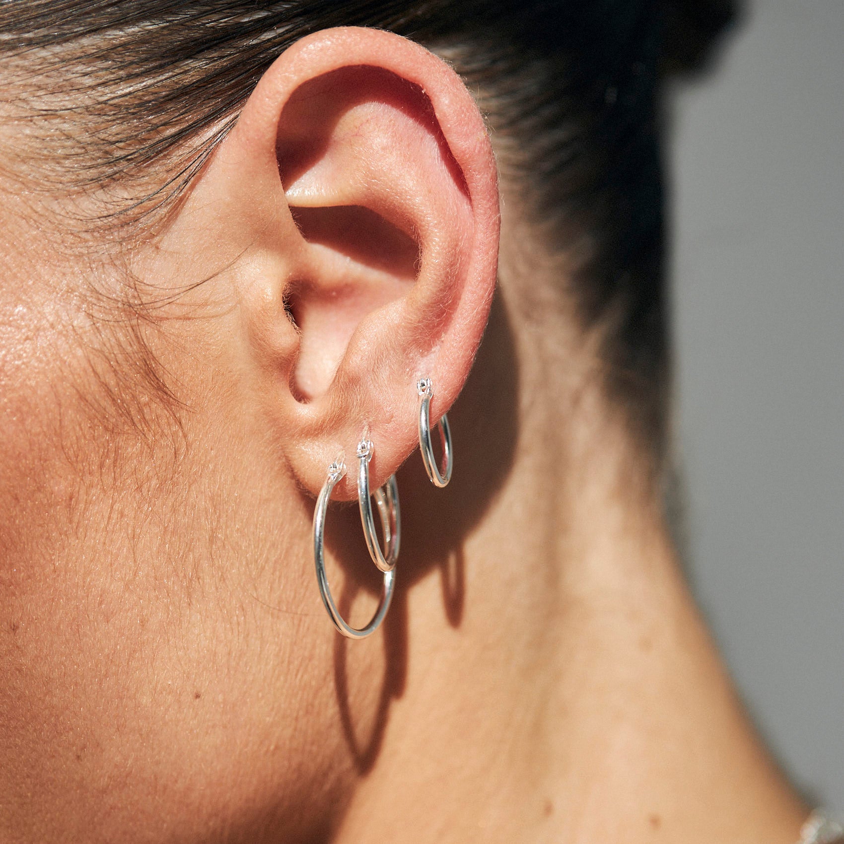 עגילי חישוק רומי (M) כסף 925