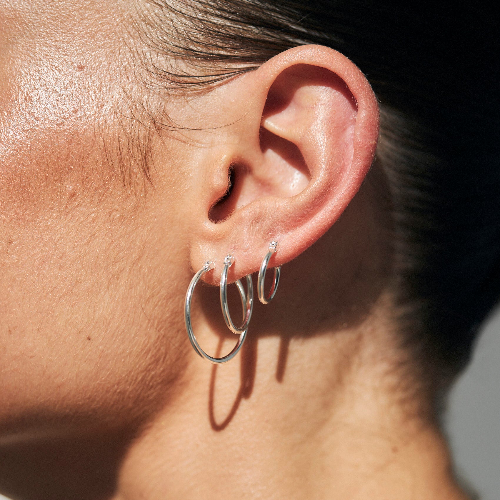 עגילי חישוק רומי (M) כסף 925