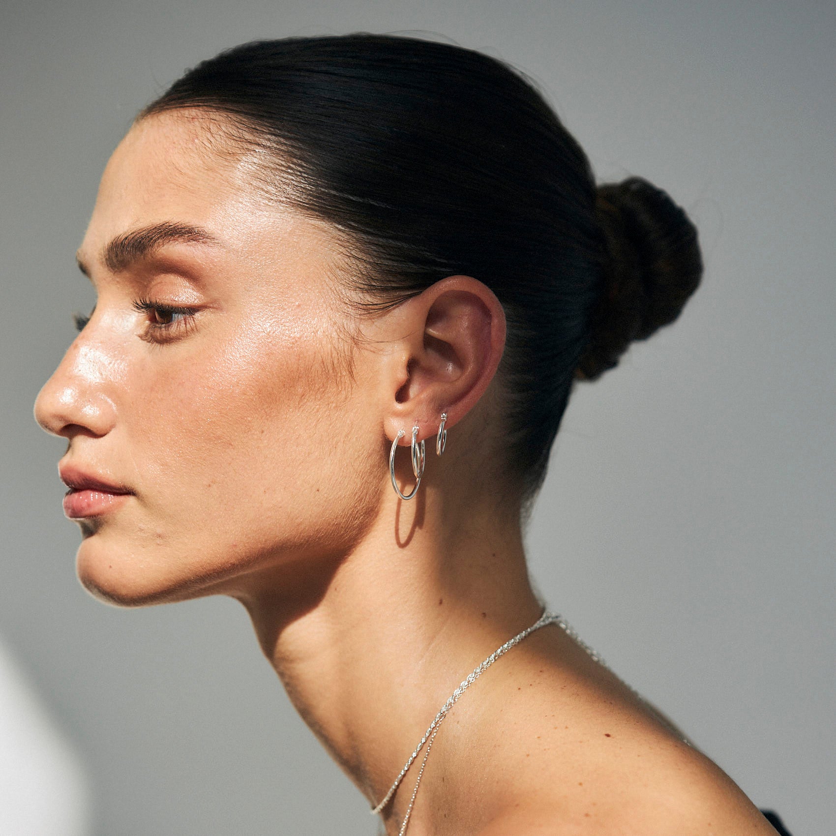 עגילי חישוק רומי (M) כסף 925