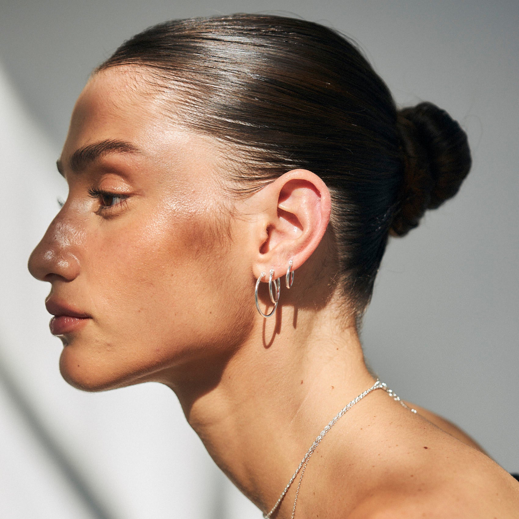 עגילי חישוק רומי (M) כסף 925