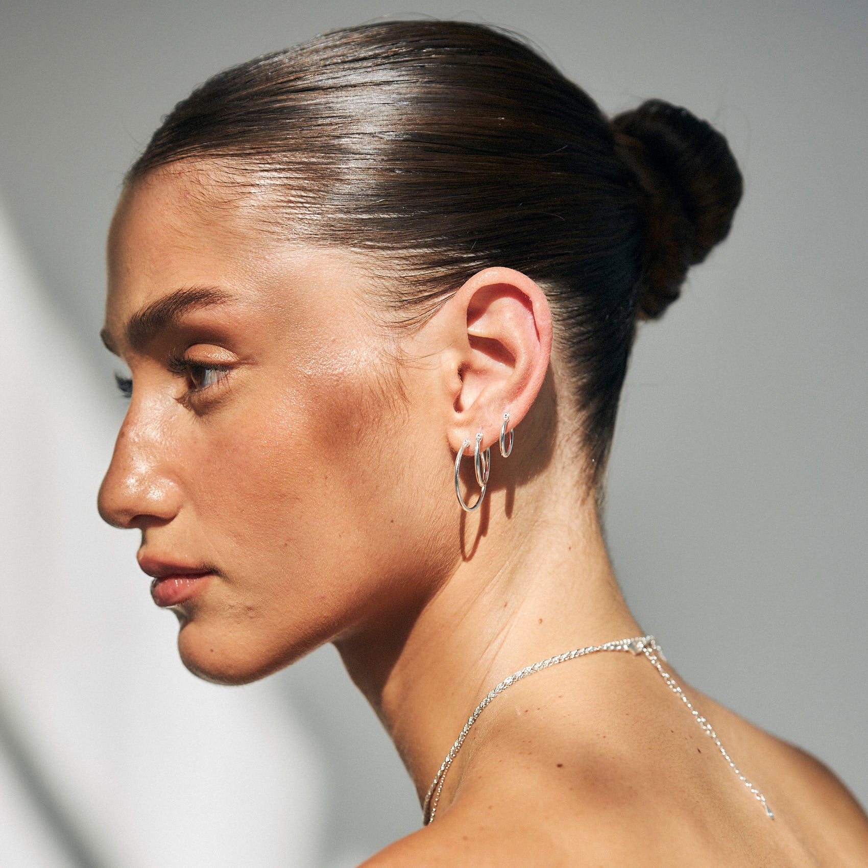 עגילי חישוק רומי (M) כסף 925