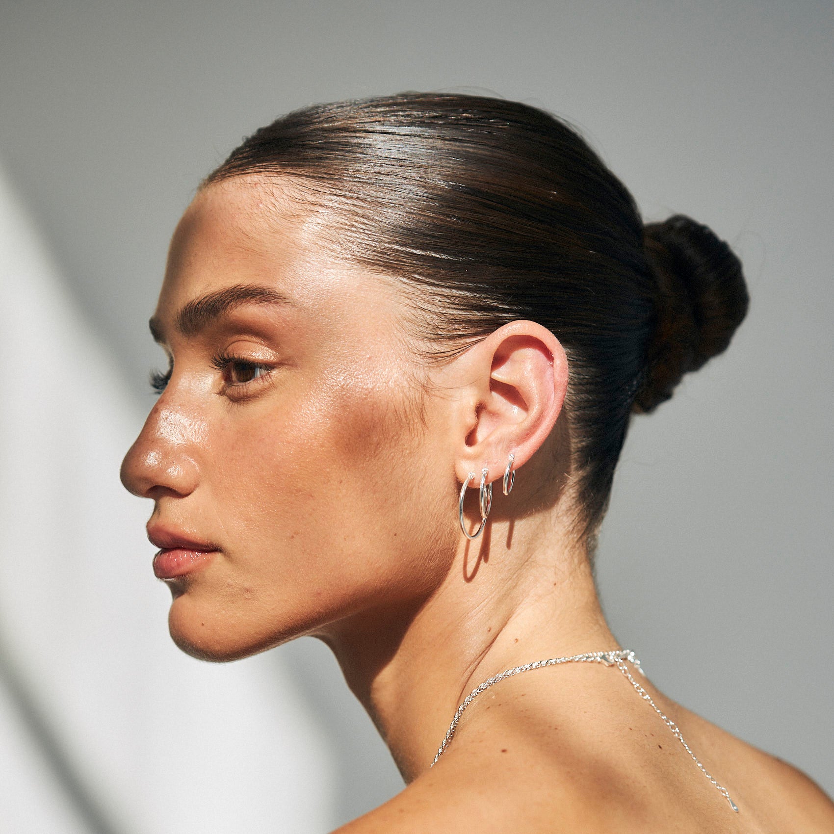 עגילי חישוק רומי (M) כסף 925