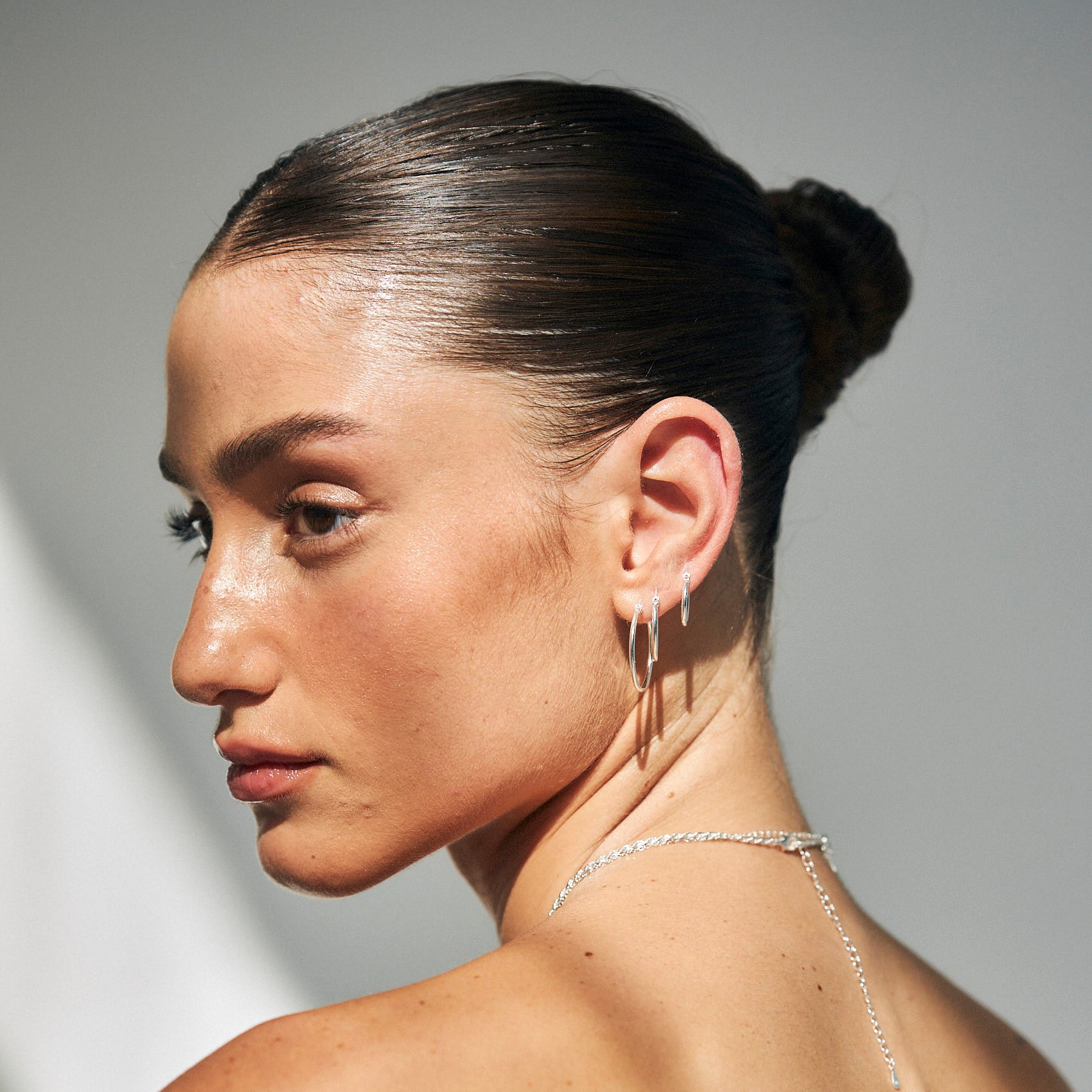 עגילי חישוק רומי (L) כסף 925