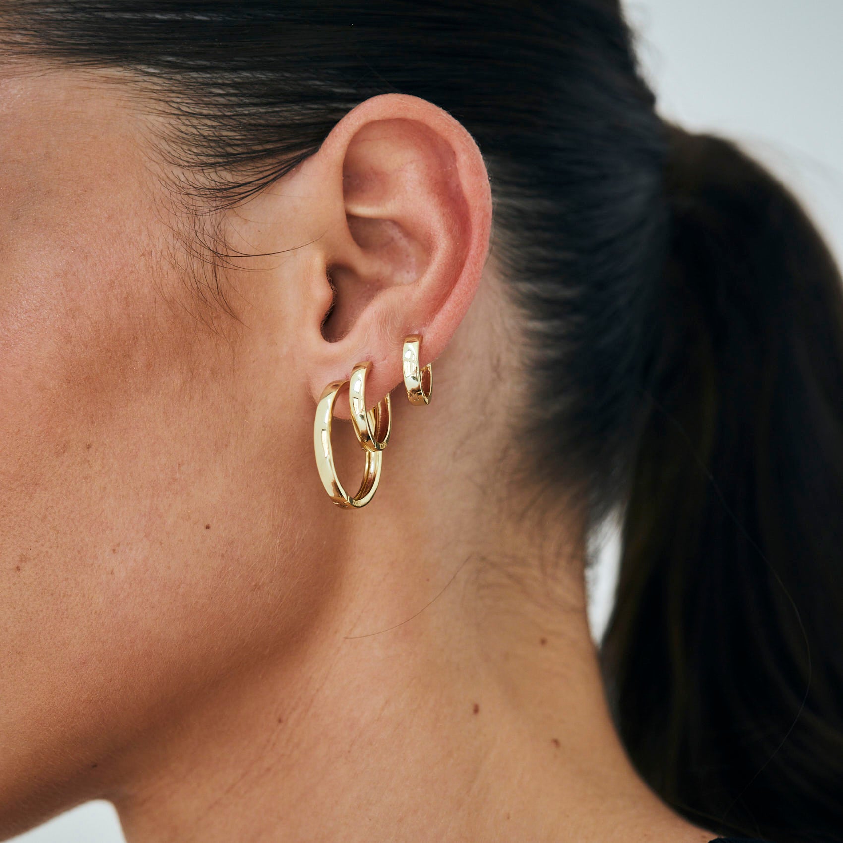 עגילי ברנדה ציפוי זהב L