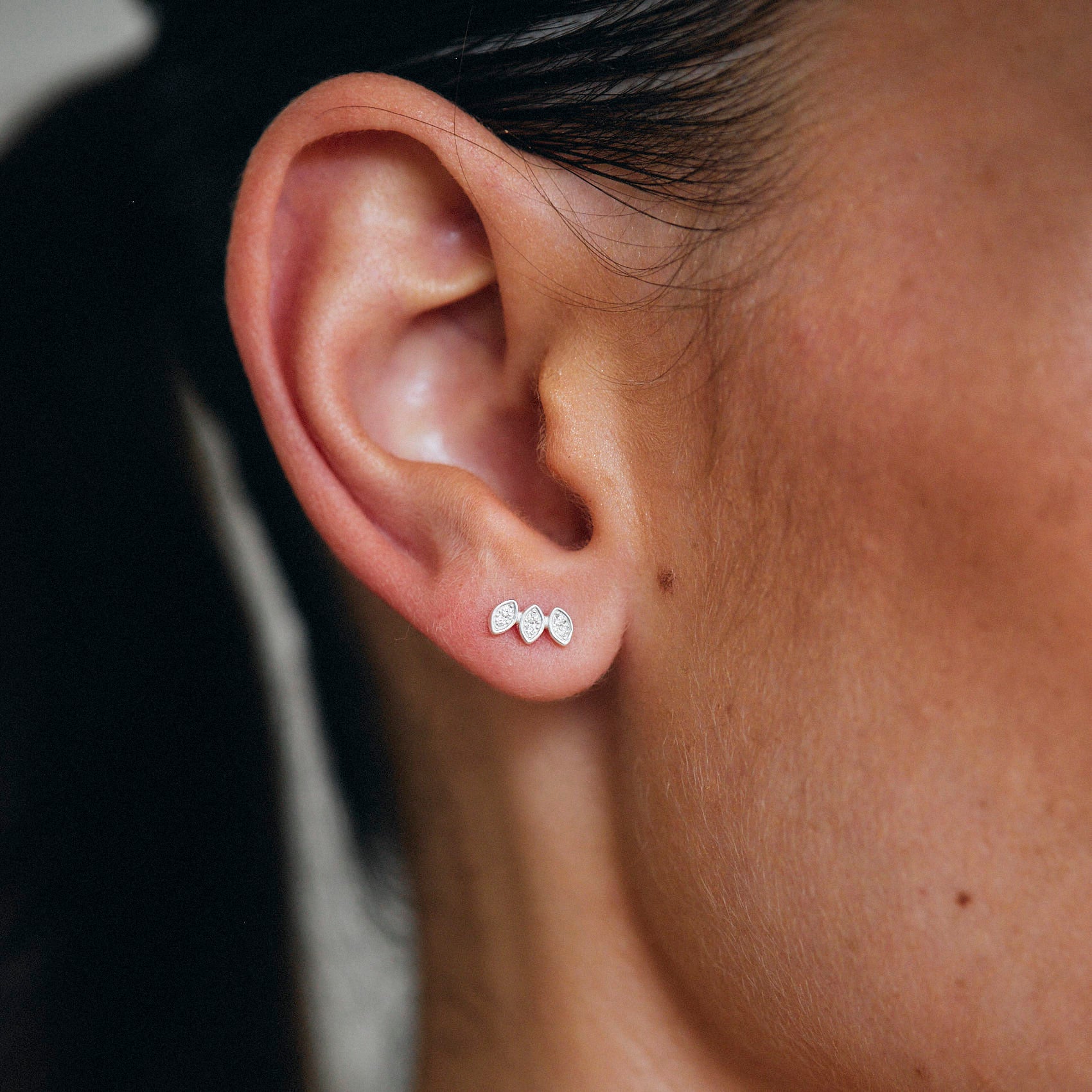 עגילי פלור כסף 925