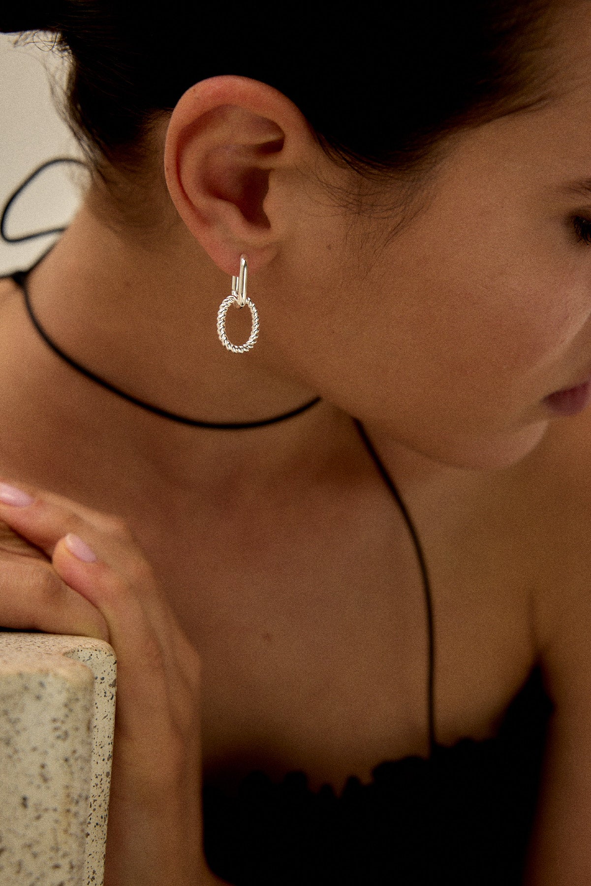 עגילי קלואי כסף