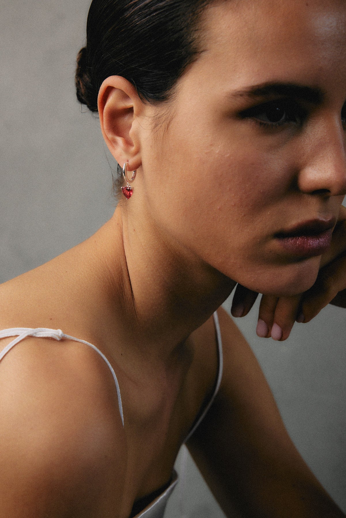 עגילי רובי כסף