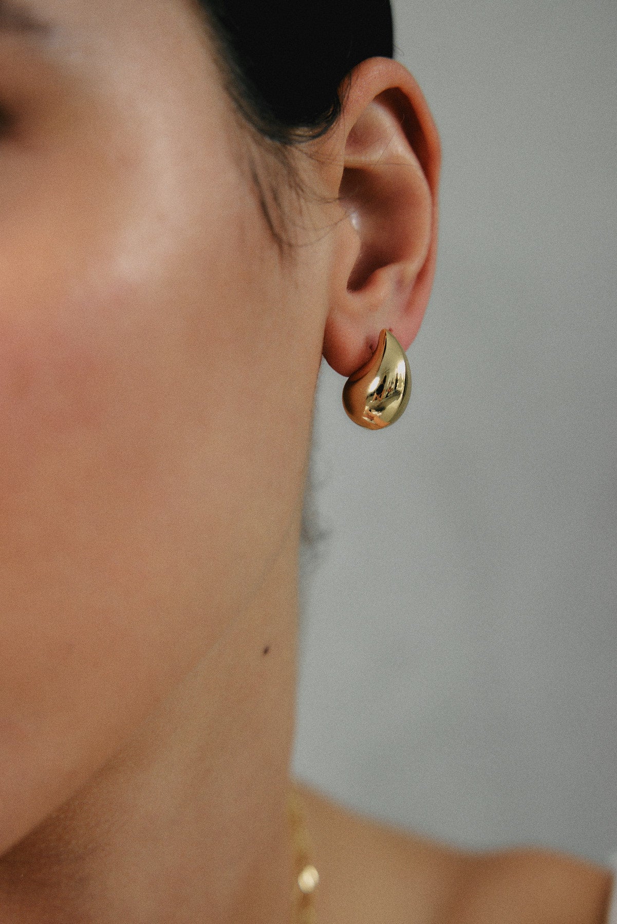 עגילי טיפה זהב