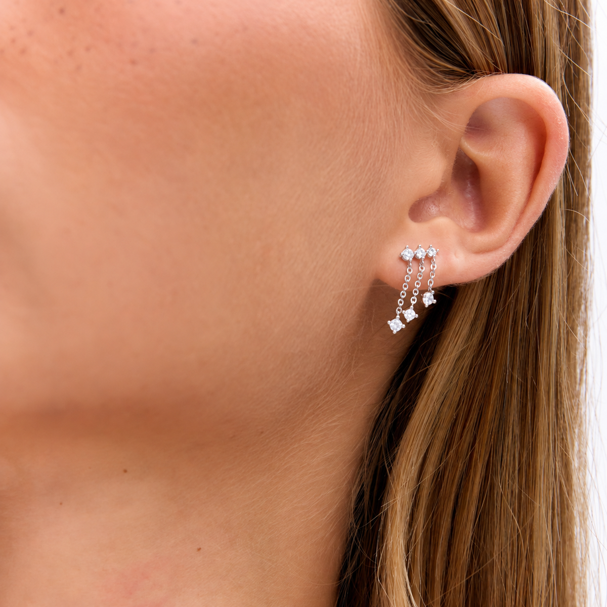 עגילי זפירה ציפוי כסף