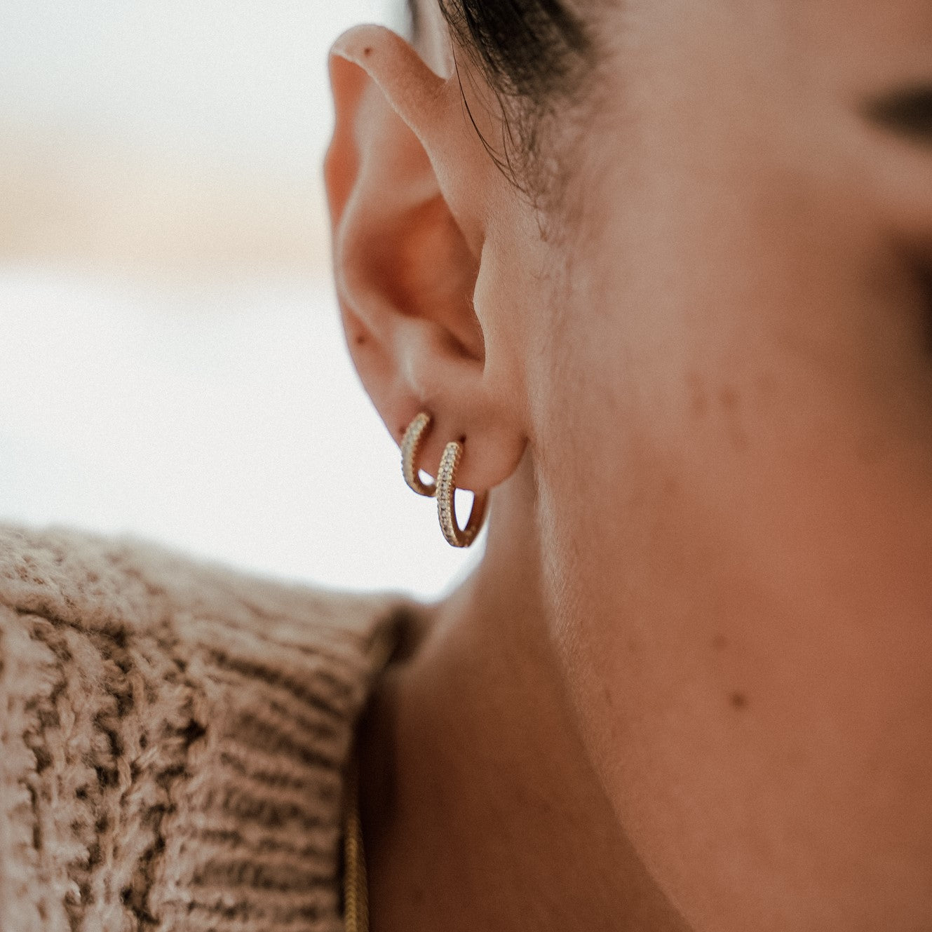 עגילי מלו מיני ציפוי זהב