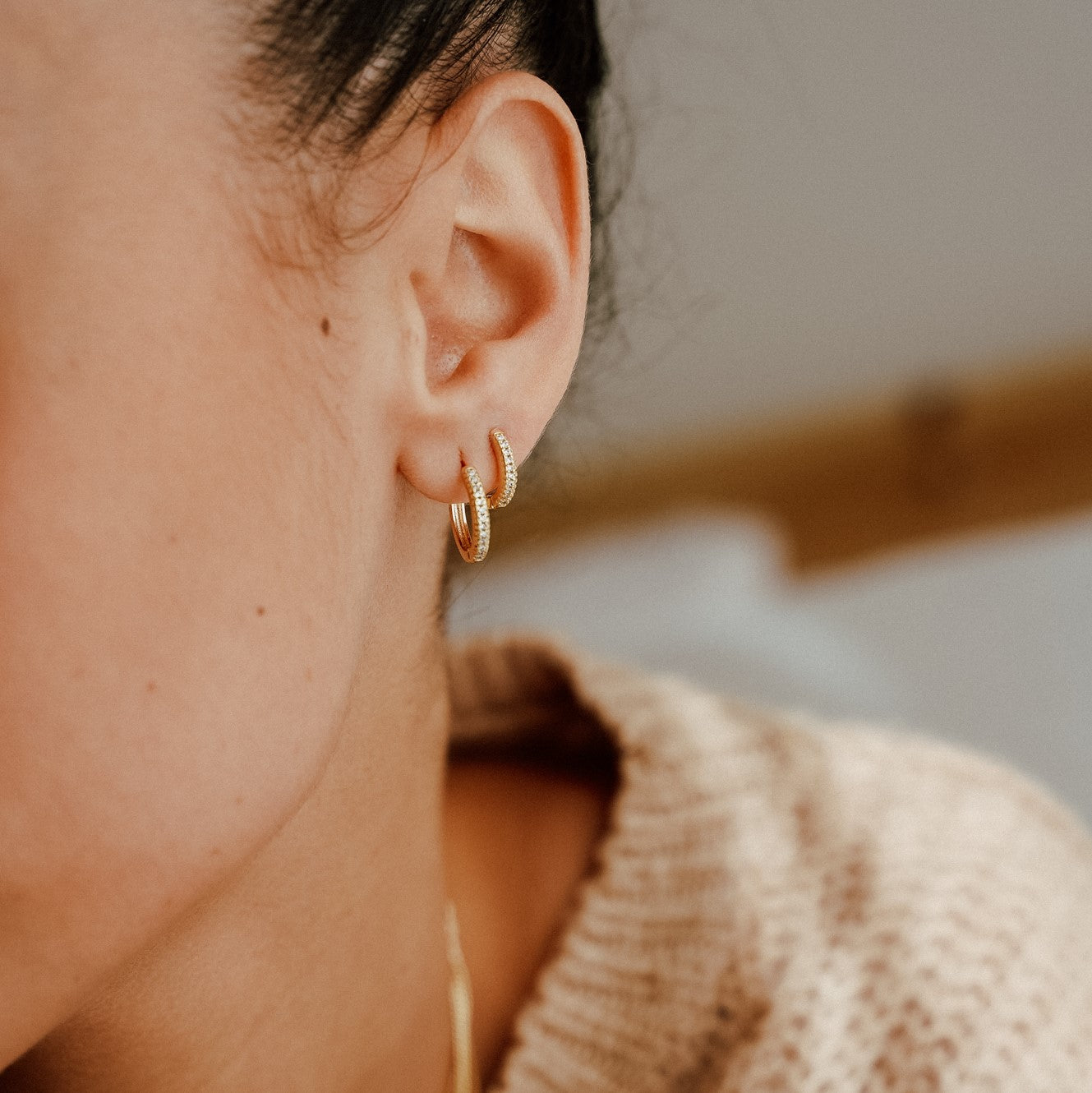 עגילי מלו מיני ציפוי זהב