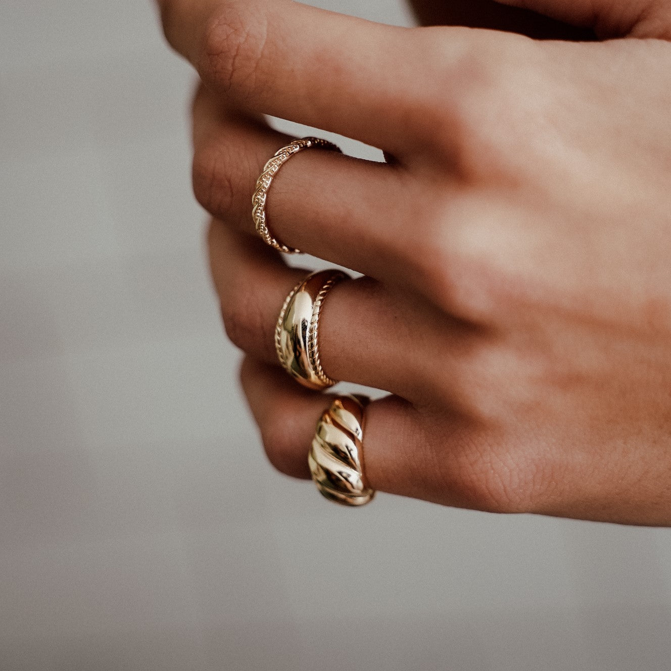 טבעת לארה ציפוי זהב