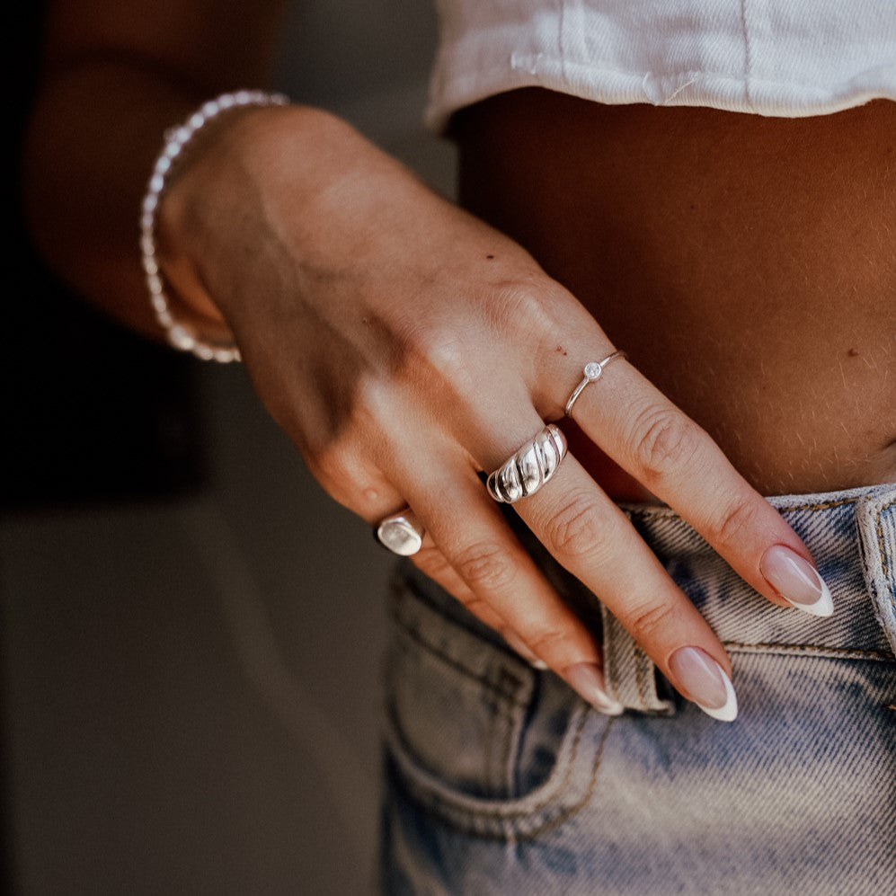 טבעת פלור כסף 925