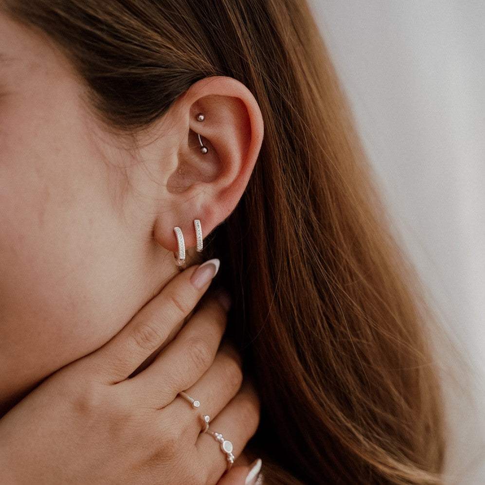 עגילי מלו כסף 925 S