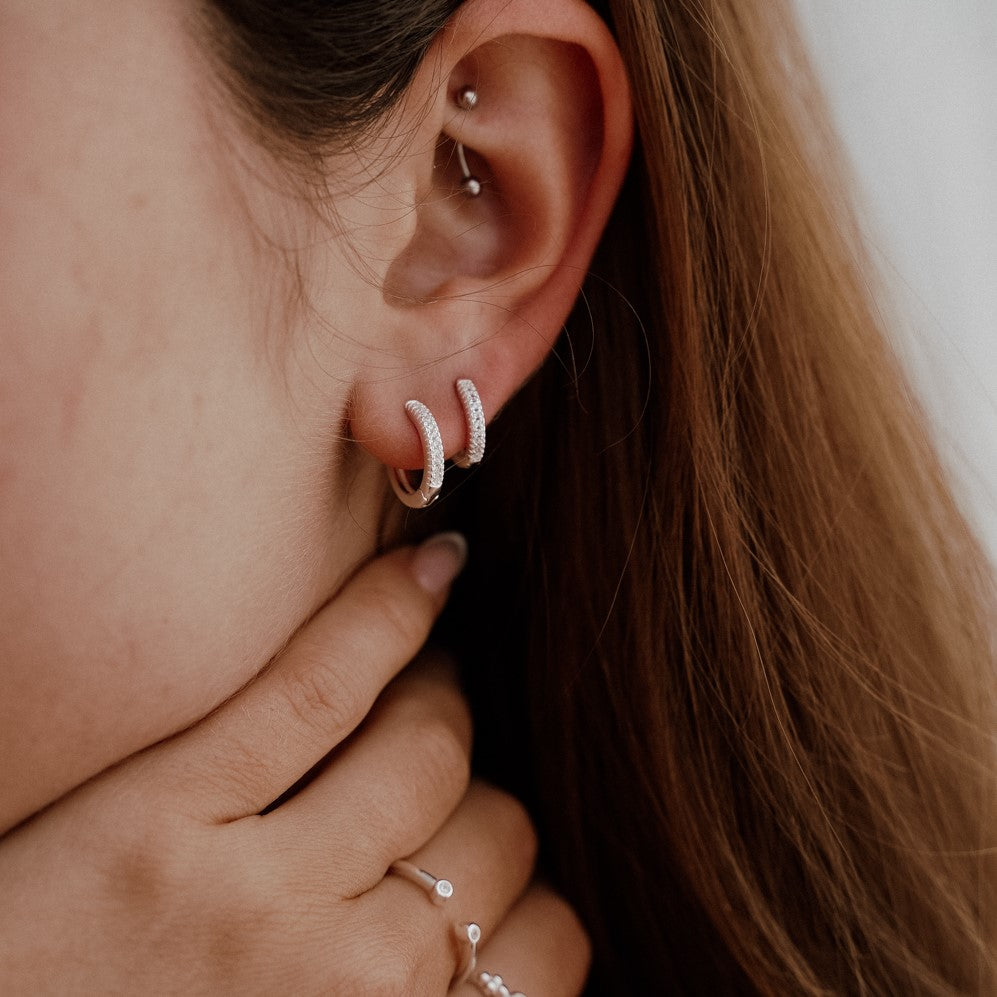 עגילי מלו כסף 925 S