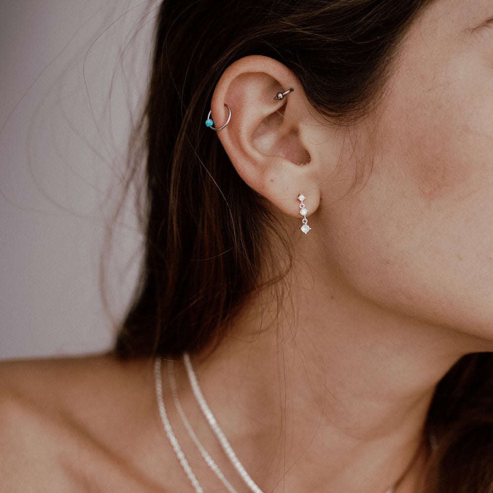 עגילים צמודים תובל כסף 925