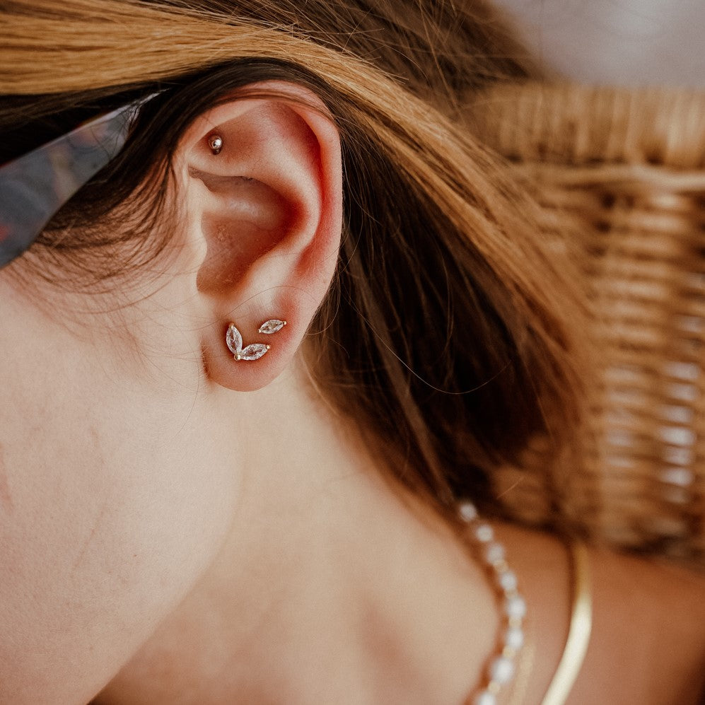 עגילי פריס ציפוי זהב