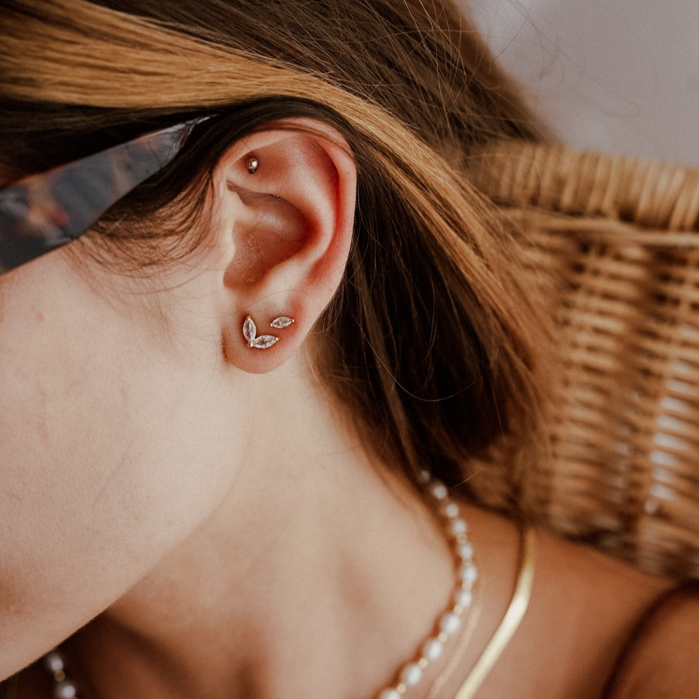 עגילי מוזה ציפוי זהב