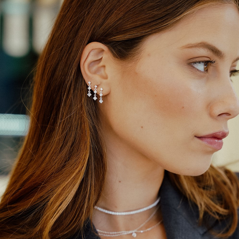 עגילים צמודים תובל כסף 925