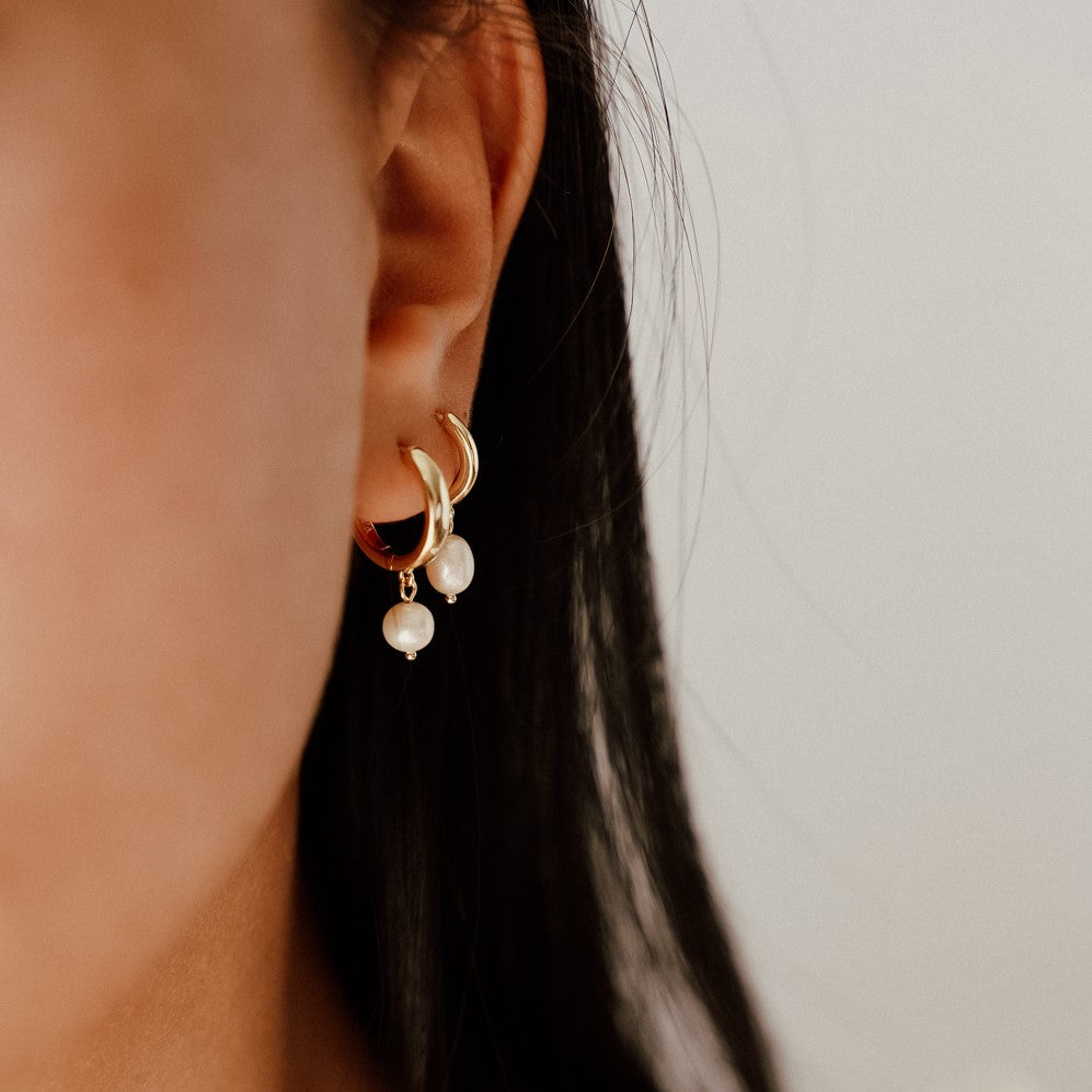 עגילי גאיה ציפוי זהב