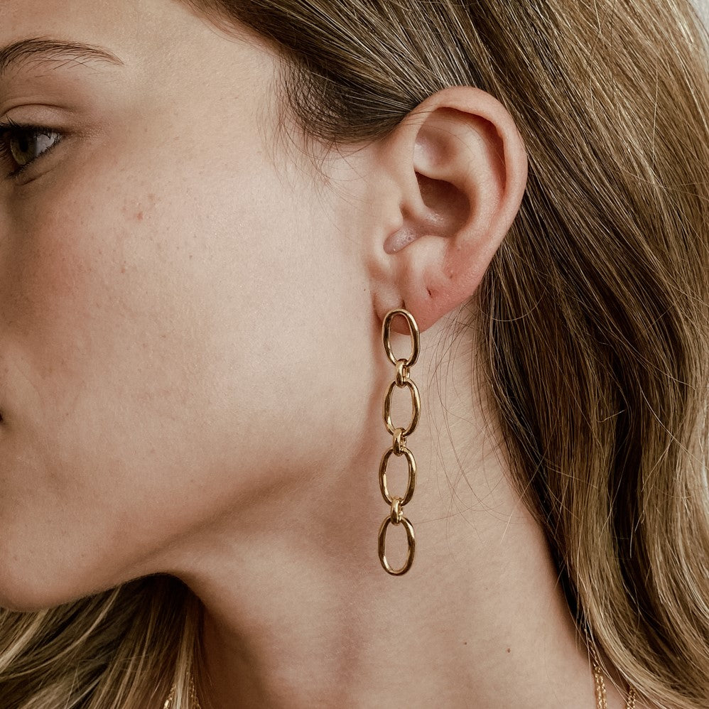 עגילי קנדל ציפוי זהב