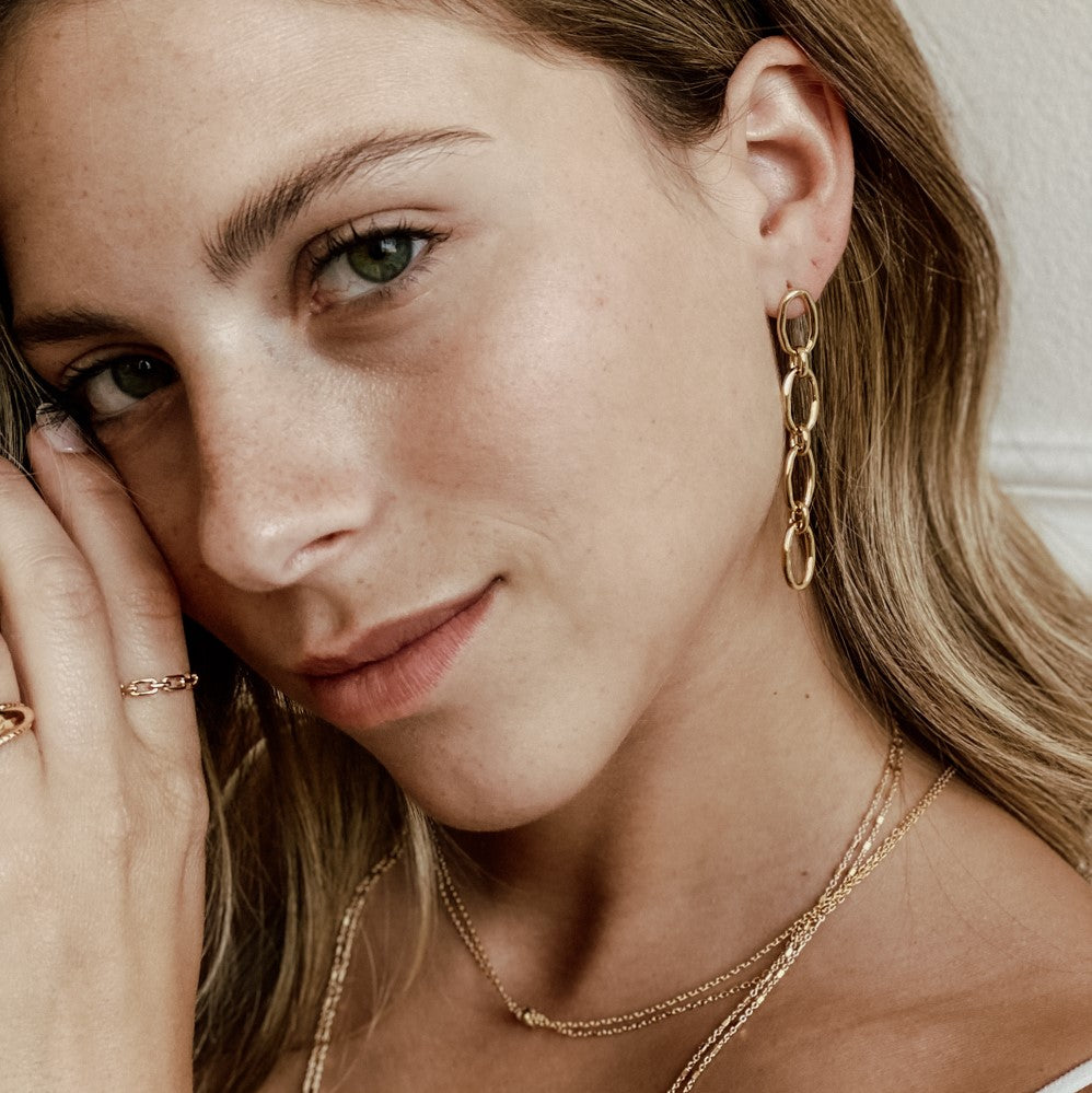 עגילי קנדל ציפוי זהב