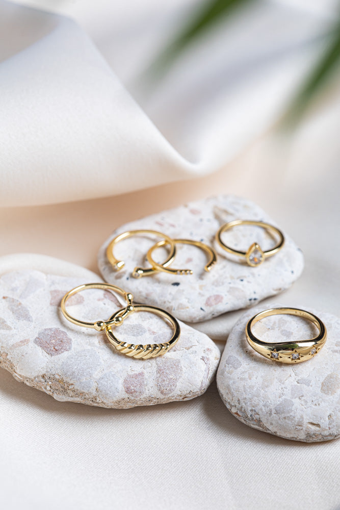 טבעת טוויסט ציפוי זהב