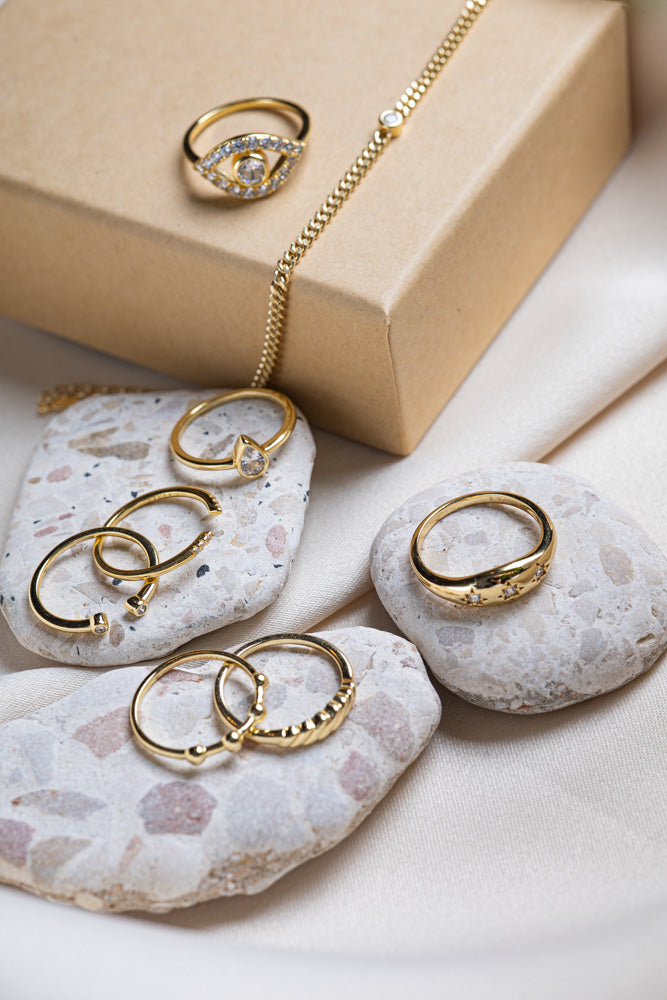 טבעת טוויסט ציפוי זהב