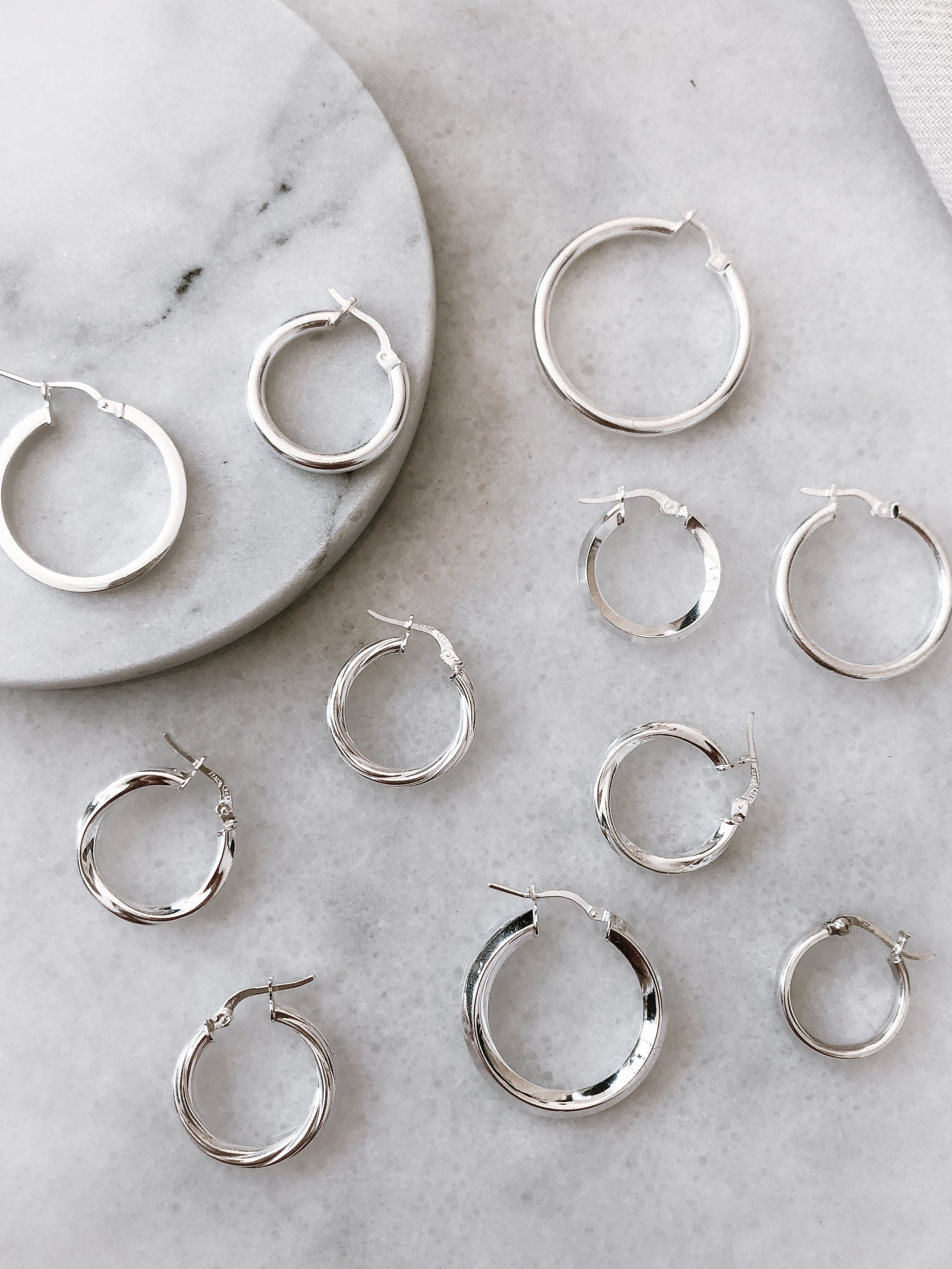 עגילי חישוק לורן (M) כסף 925