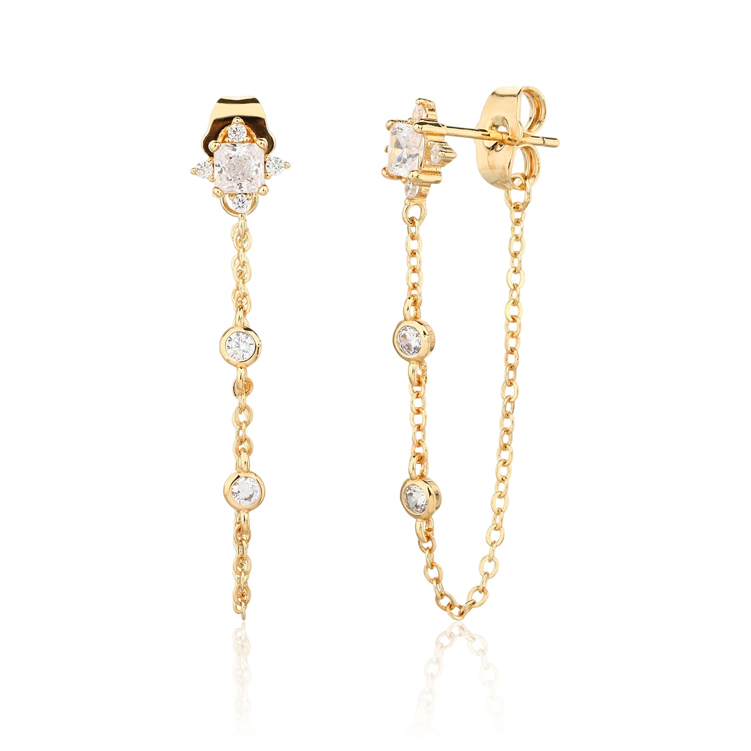 עגילי לומיה ציפוי זהב