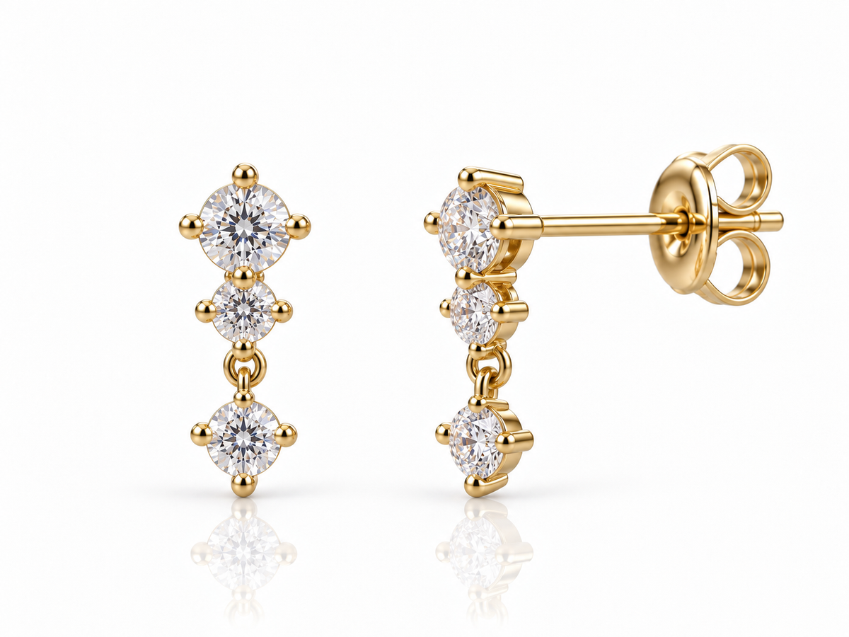 עגילי ניבאה ציפוי זהב