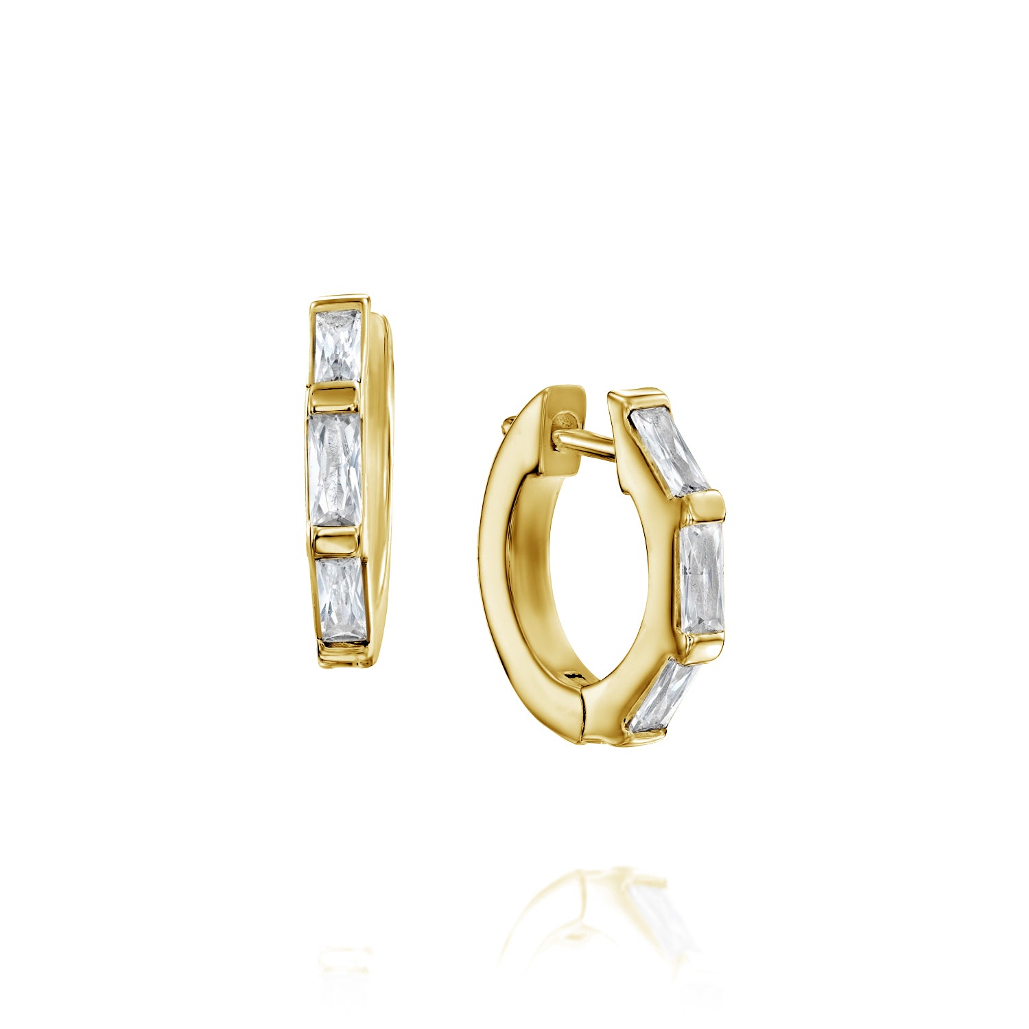 עגילי ביאנקה ציפוי זהב