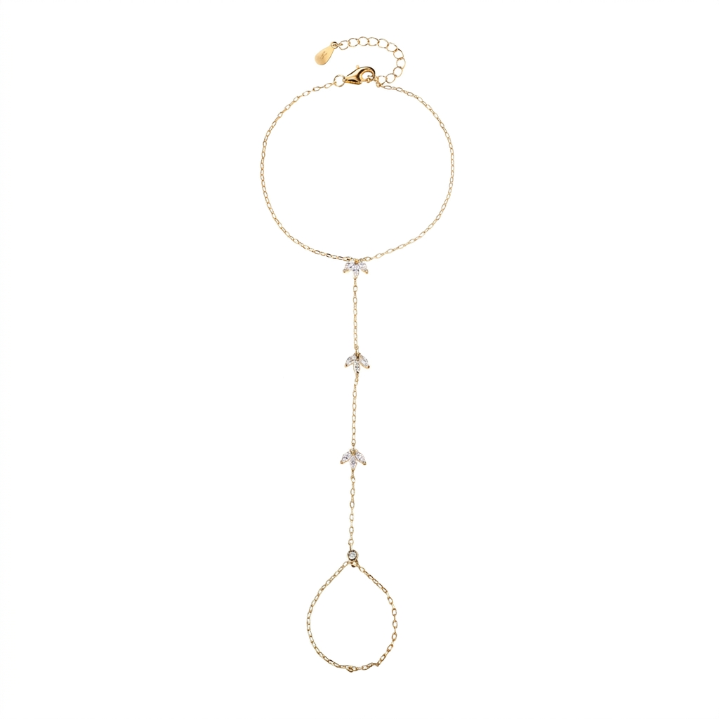 צמיד פלורה ציפוי זהב