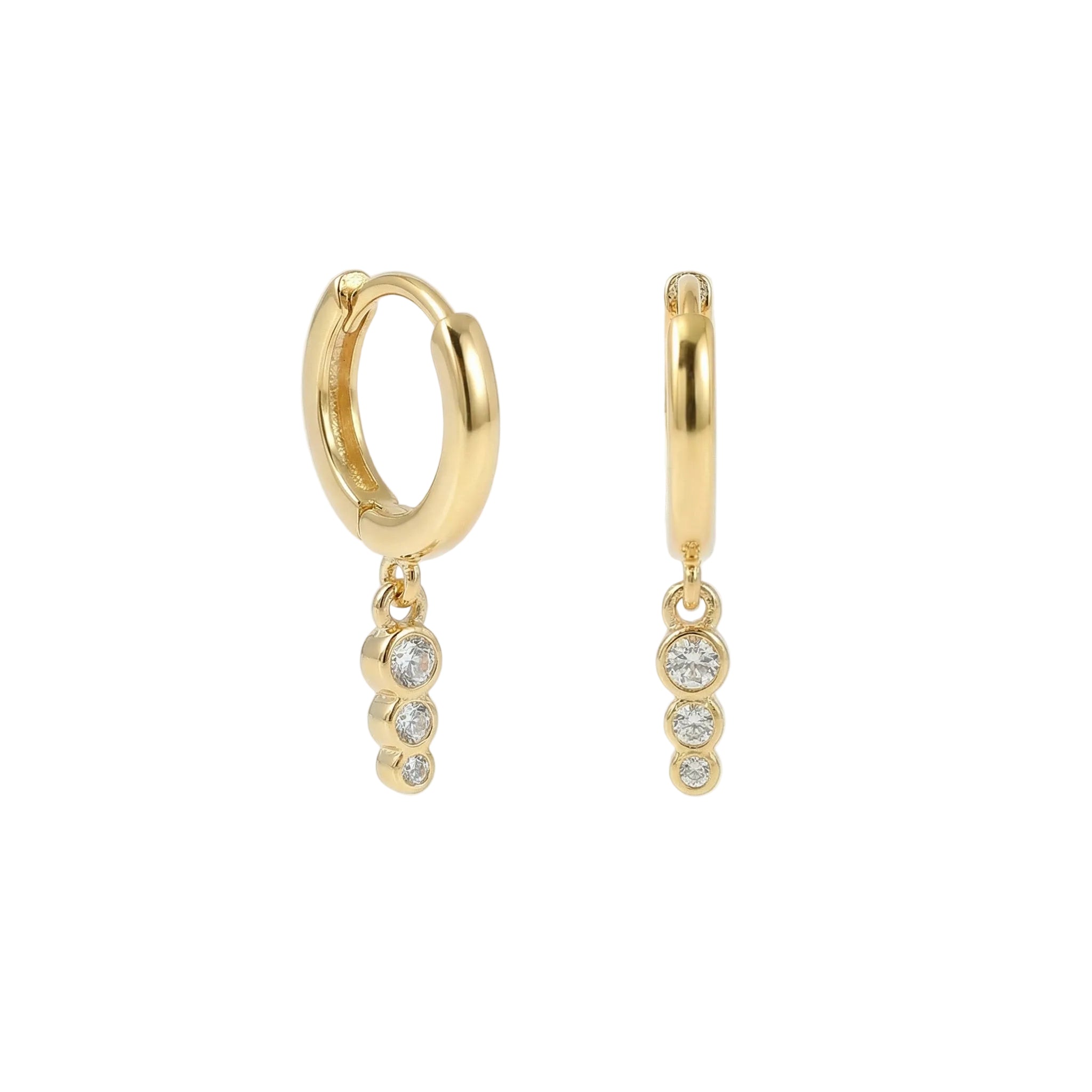 עגילי באבלס ציפוי זהב