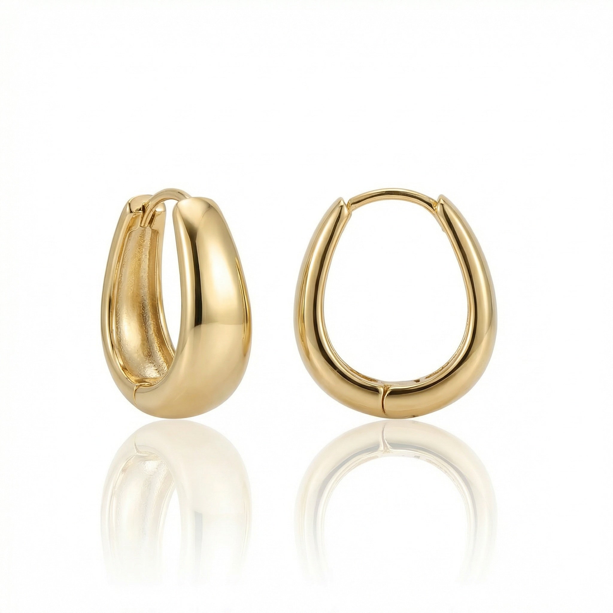 עגילי חישוק סאשה ציפוי זהב