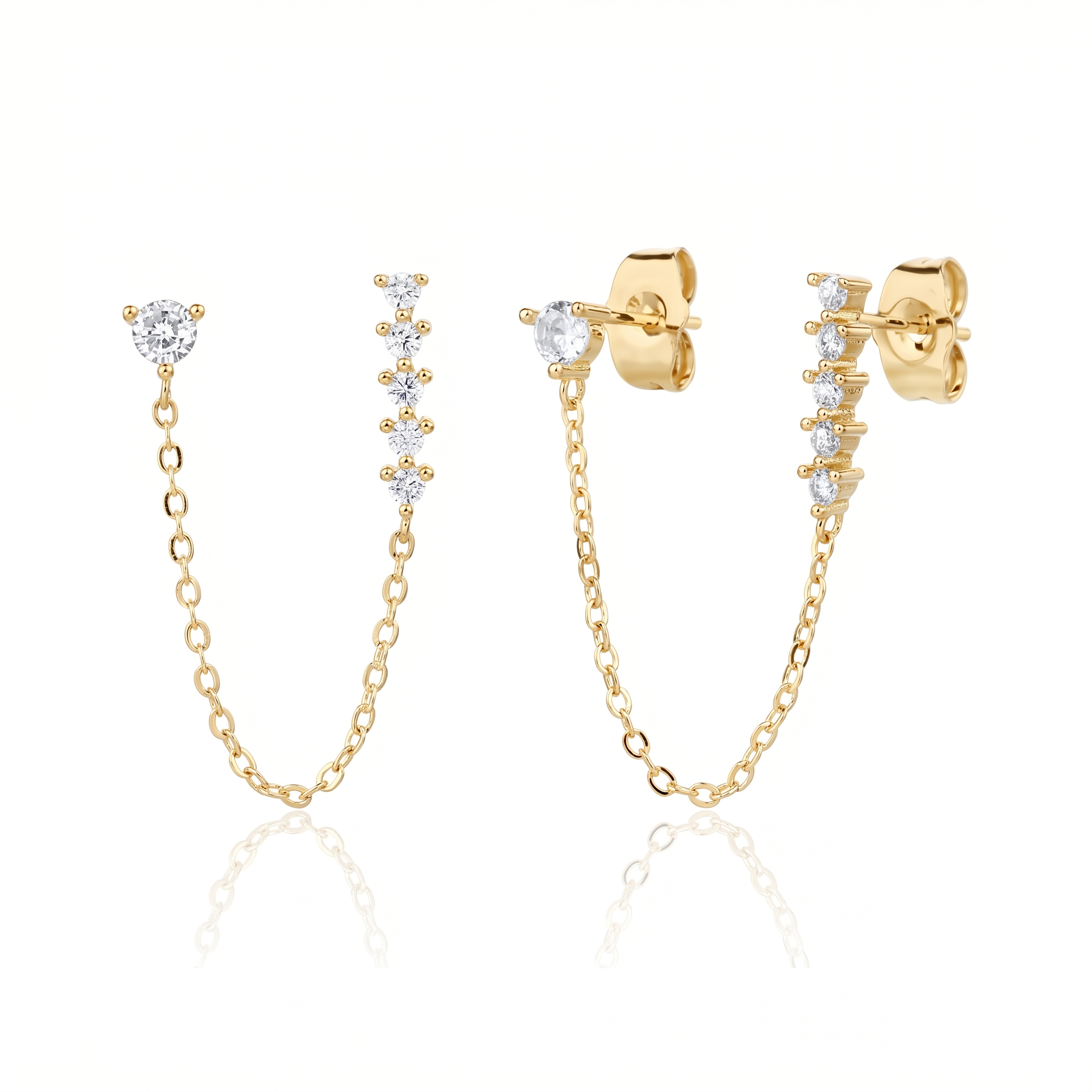 עגילי זואי ציפוי זהב