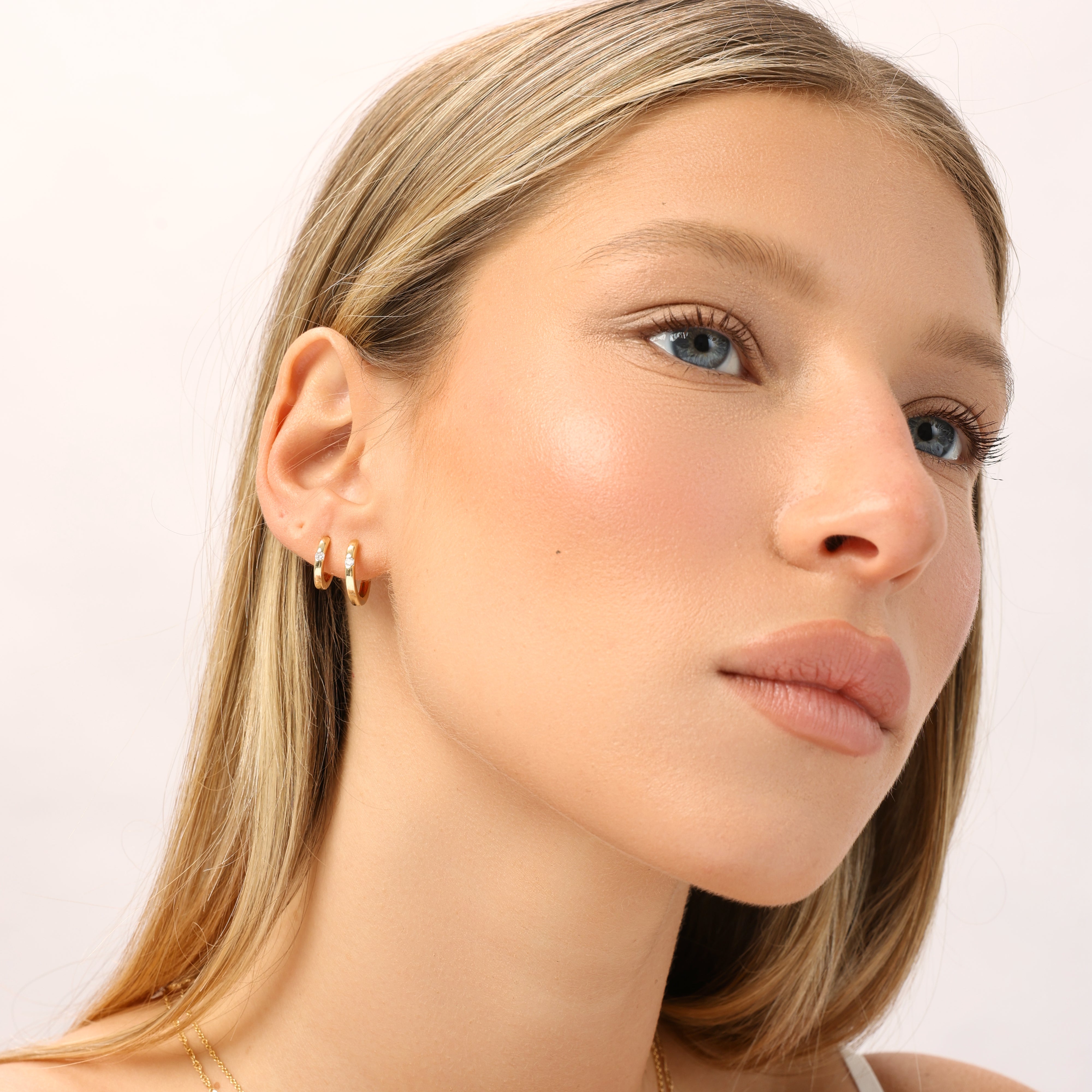 עגילי חישוק מיני נינה ציפוי זהב