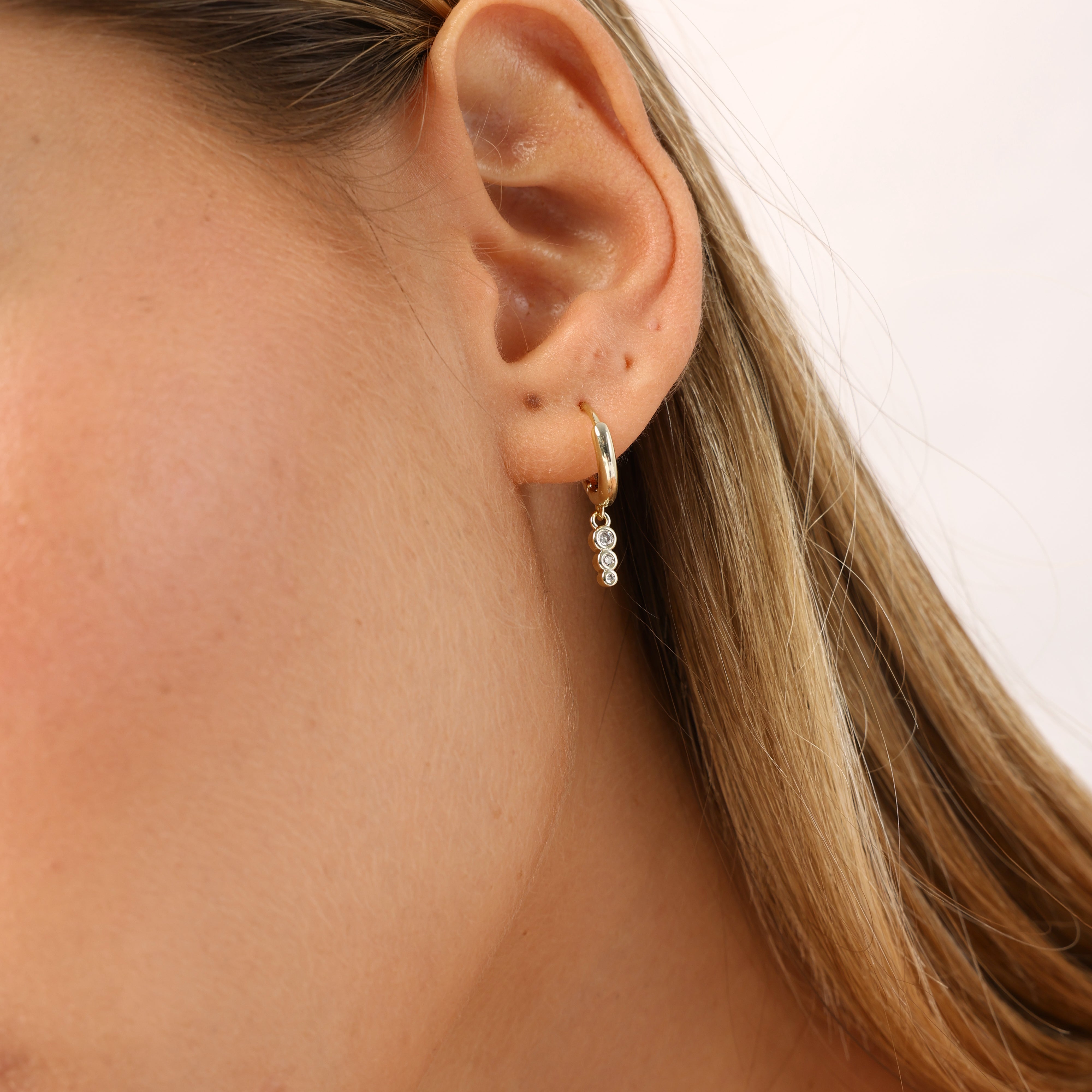 עגילי באבלס ציפוי זהב