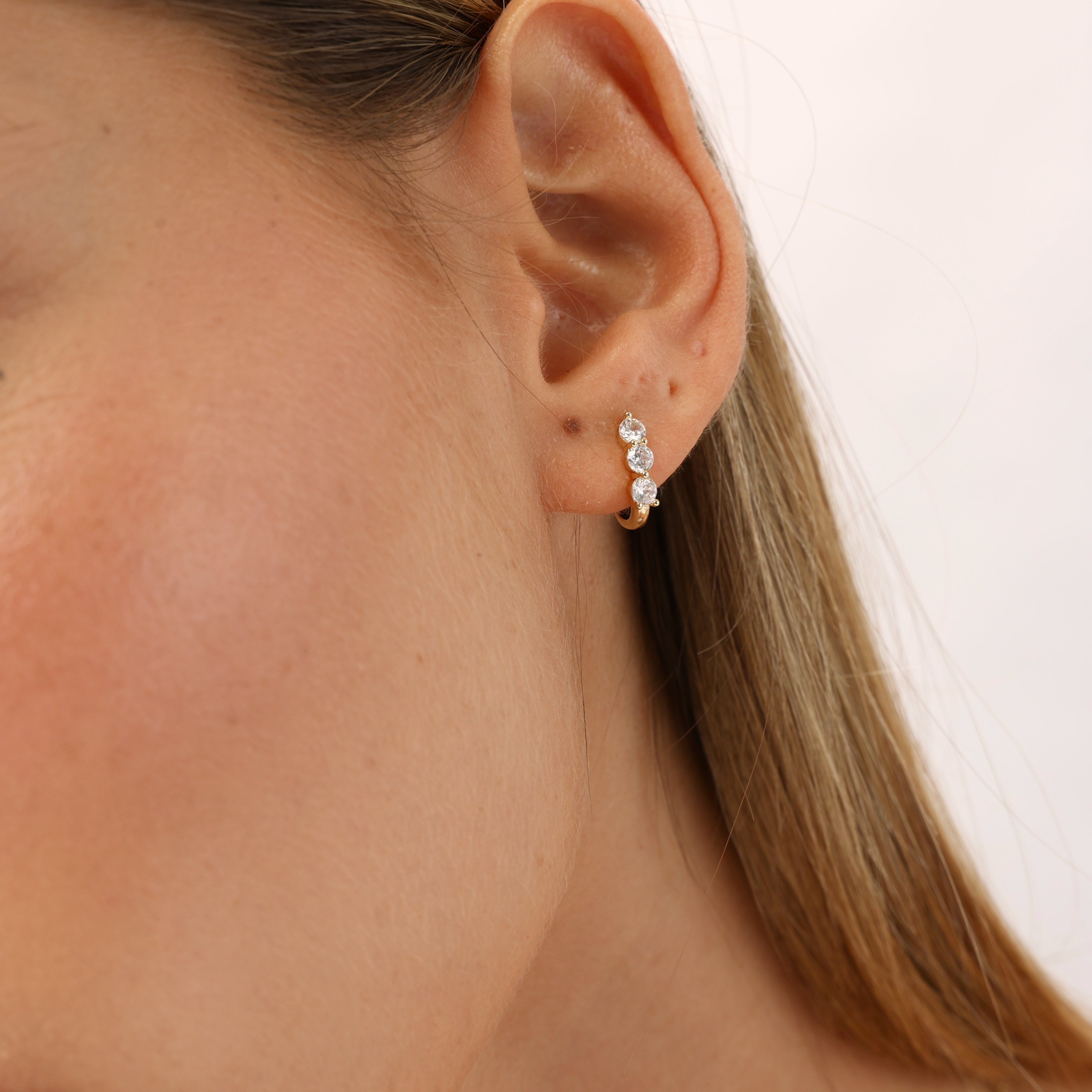 עגילי טריניטי ציפוי זהב