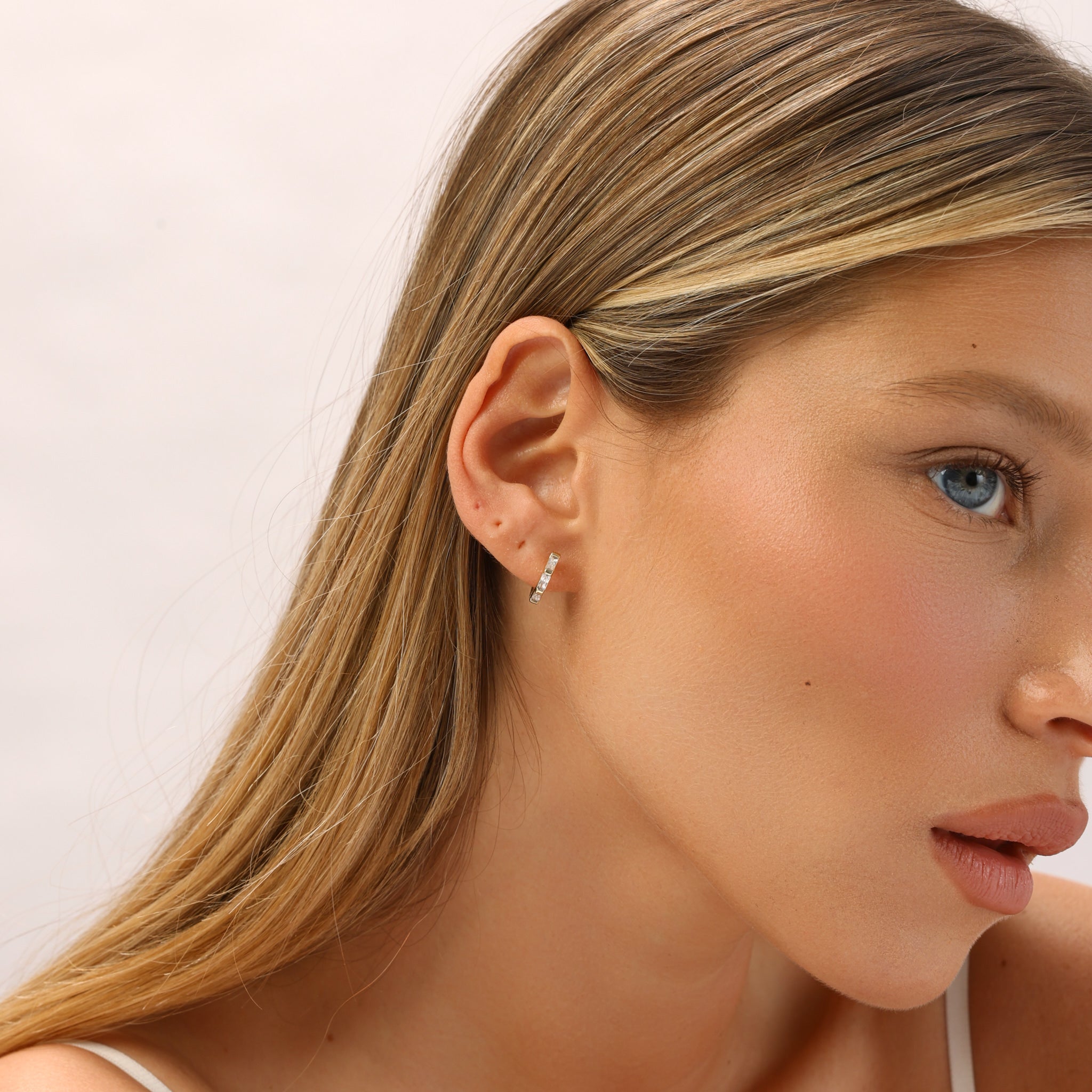 עגילי ביאנקה ציפוי זהב