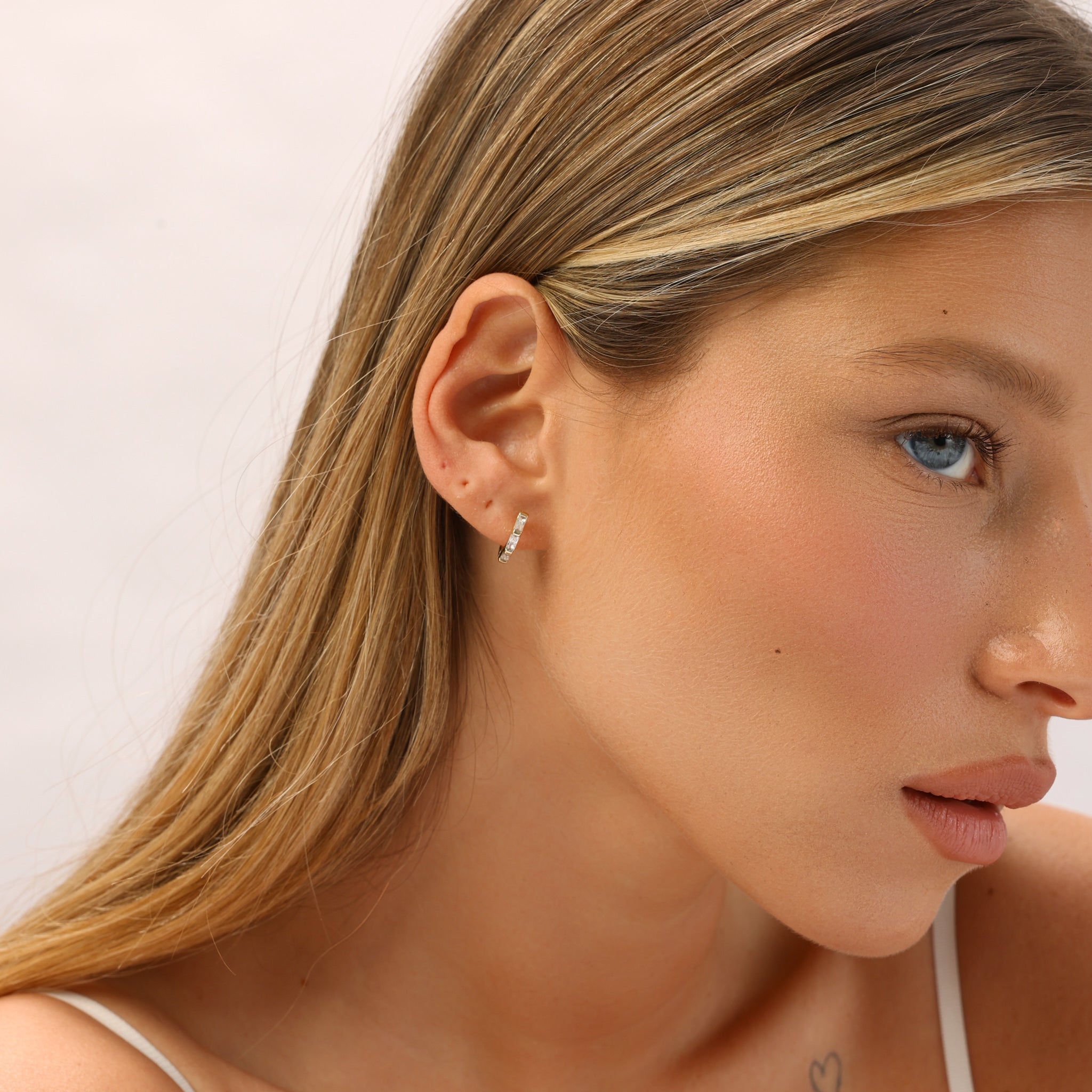 עגילי ביאנקה ציפוי זהב