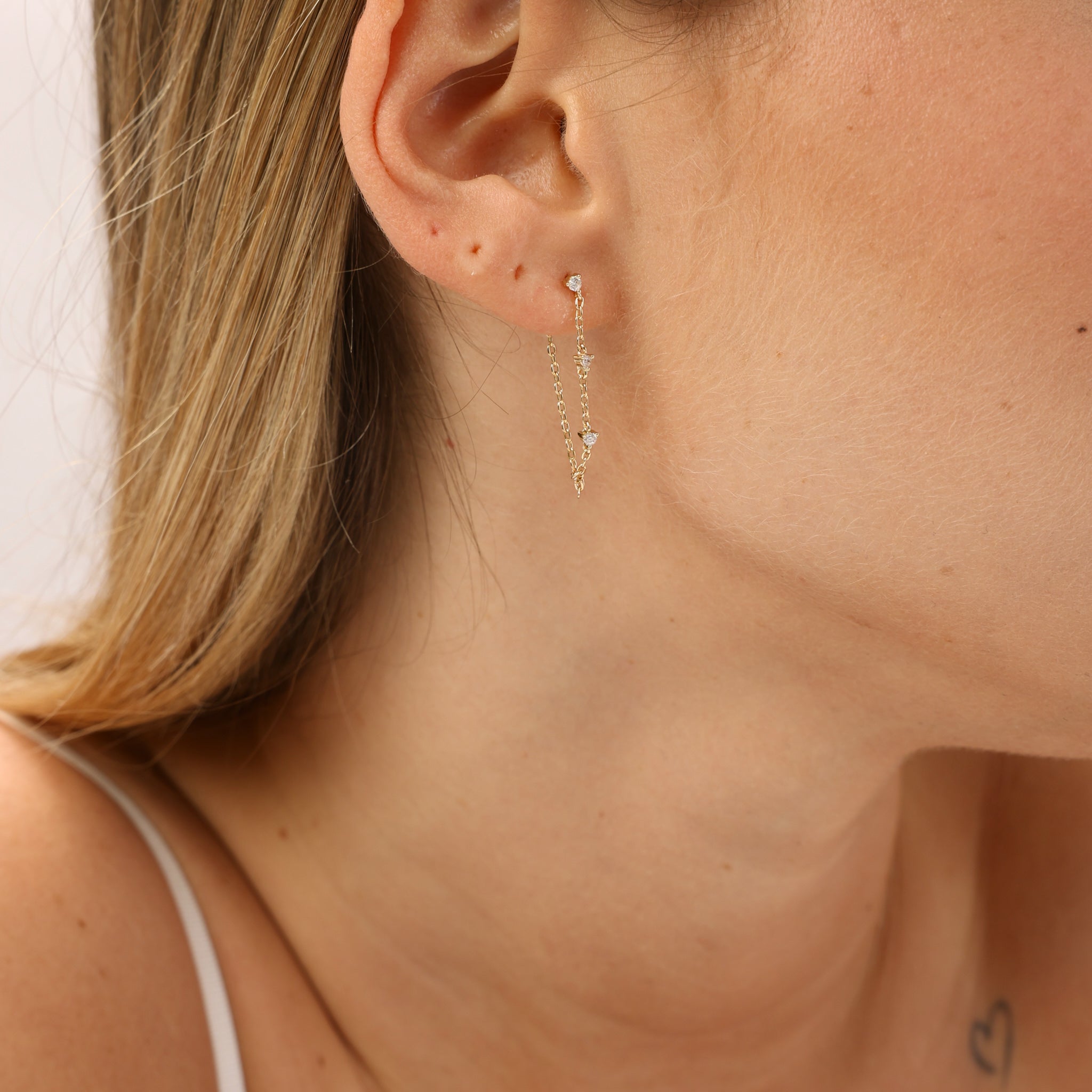 עגילי קסקדה ציפוי זהב