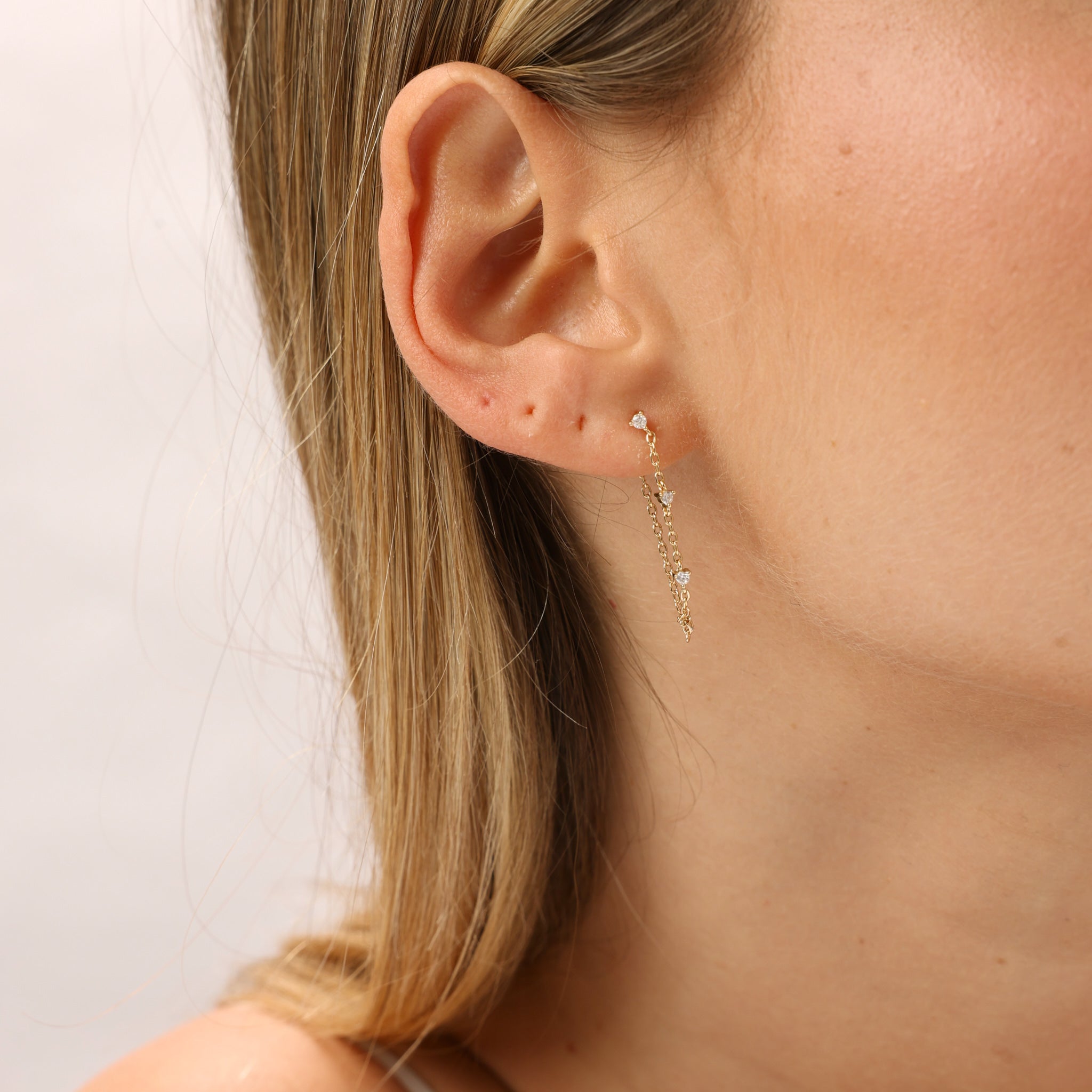 עגילי קסקדה ציפוי זהב