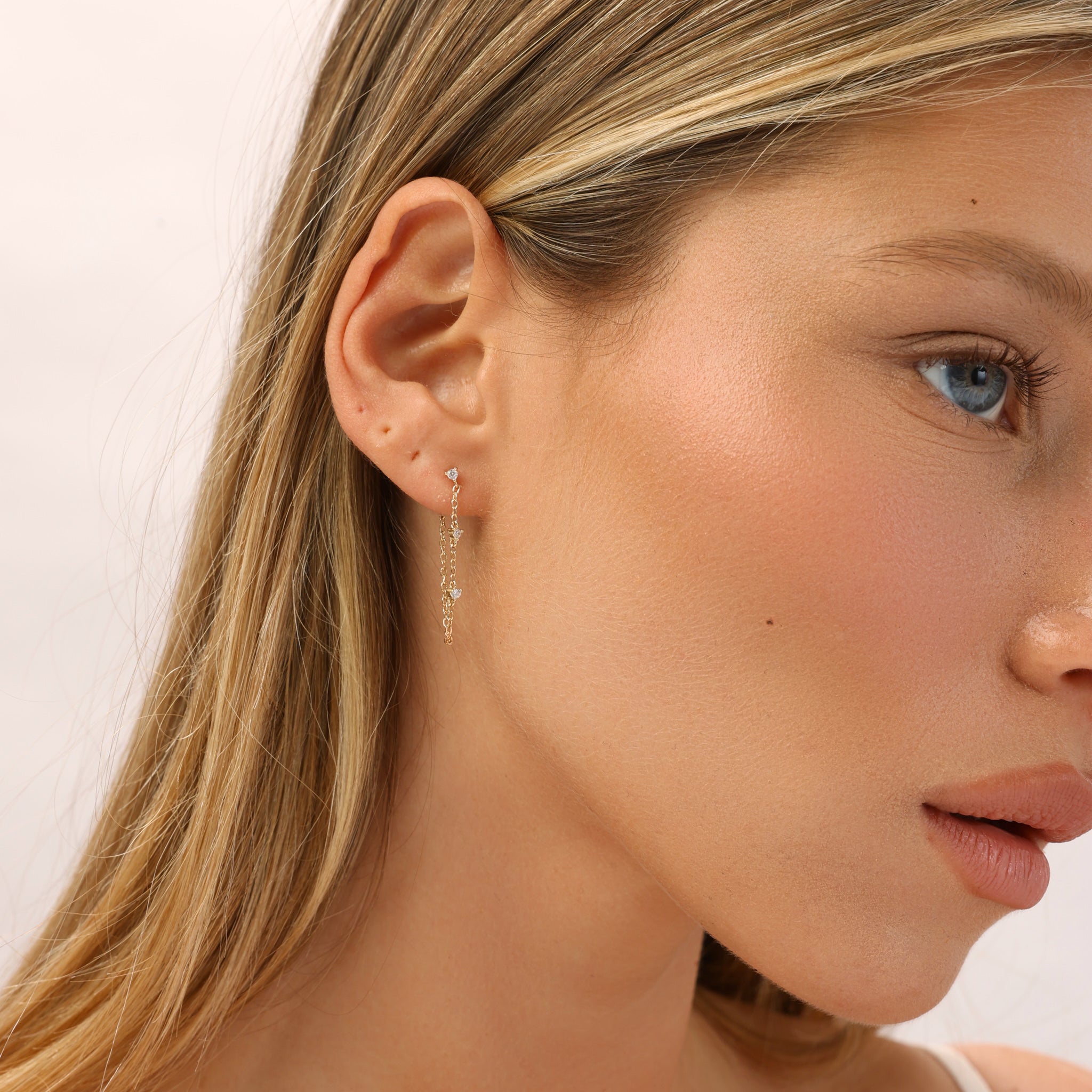 עגילי קסקדה ציפוי זהב