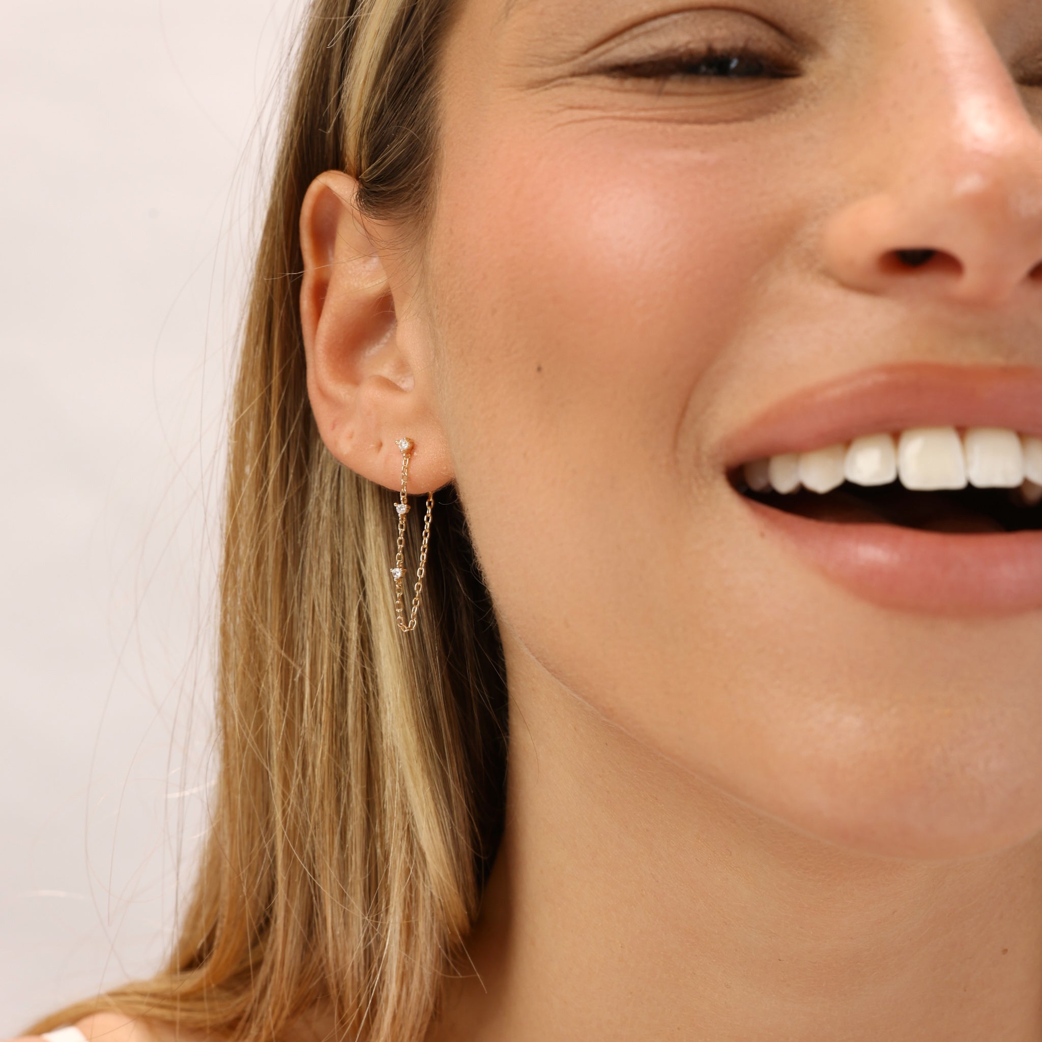 עגילי קסקדה ציפוי זהב